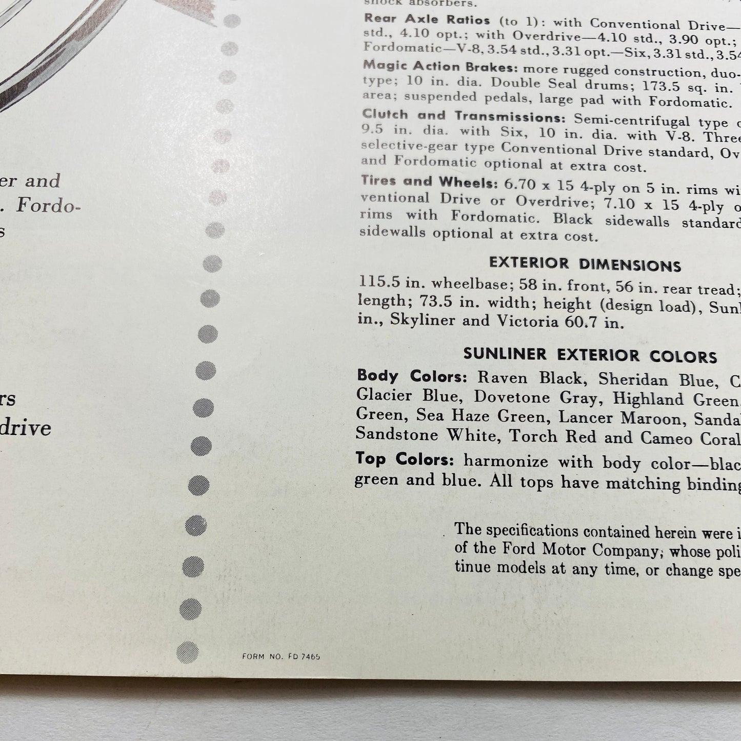 1954 Ford Vintage booklet Collector gift Advertising enthusiast Crestline Skyliner Victoria Sunliner ORIGINAl genuine paperback