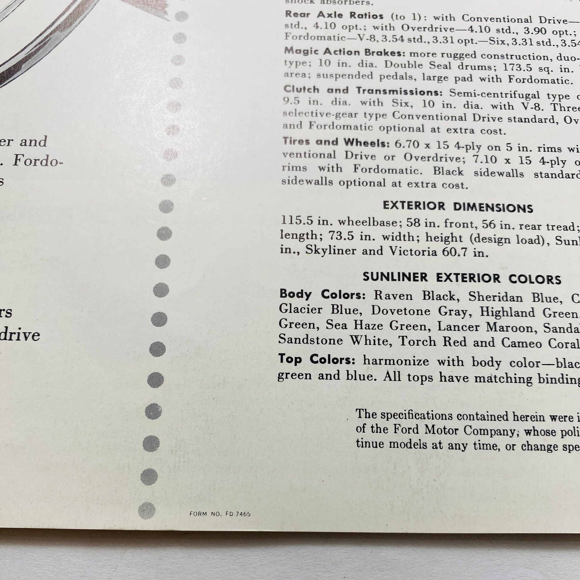 1954 Ford Vintage booklet Collector gift Advertising enthusiast Crestline Skyliner Victoria Sunliner ORIGINAl genuine paperback