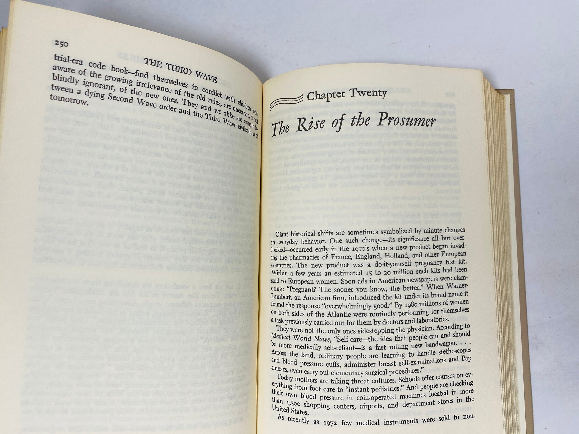 Third Wave FIRST EDITION vintage book by Toffler circa 1980 about the future of society, technological advancement, peace and prosperity