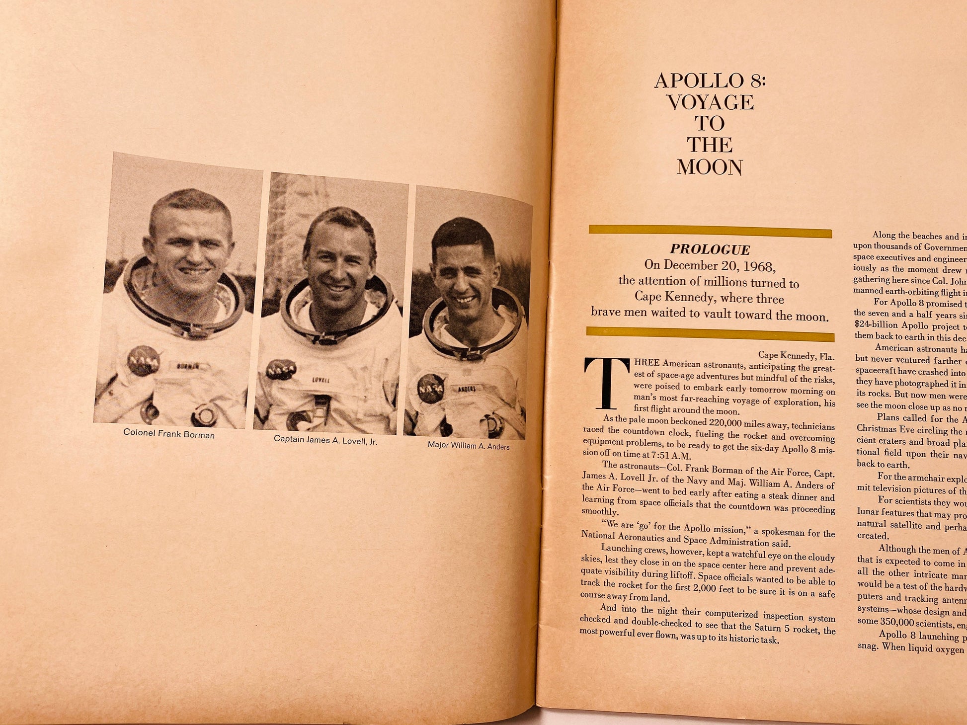 Apollo 8 vintage Look Magaine 1969 featuring the Eagle astronauts. NASA space moon landing pictures.