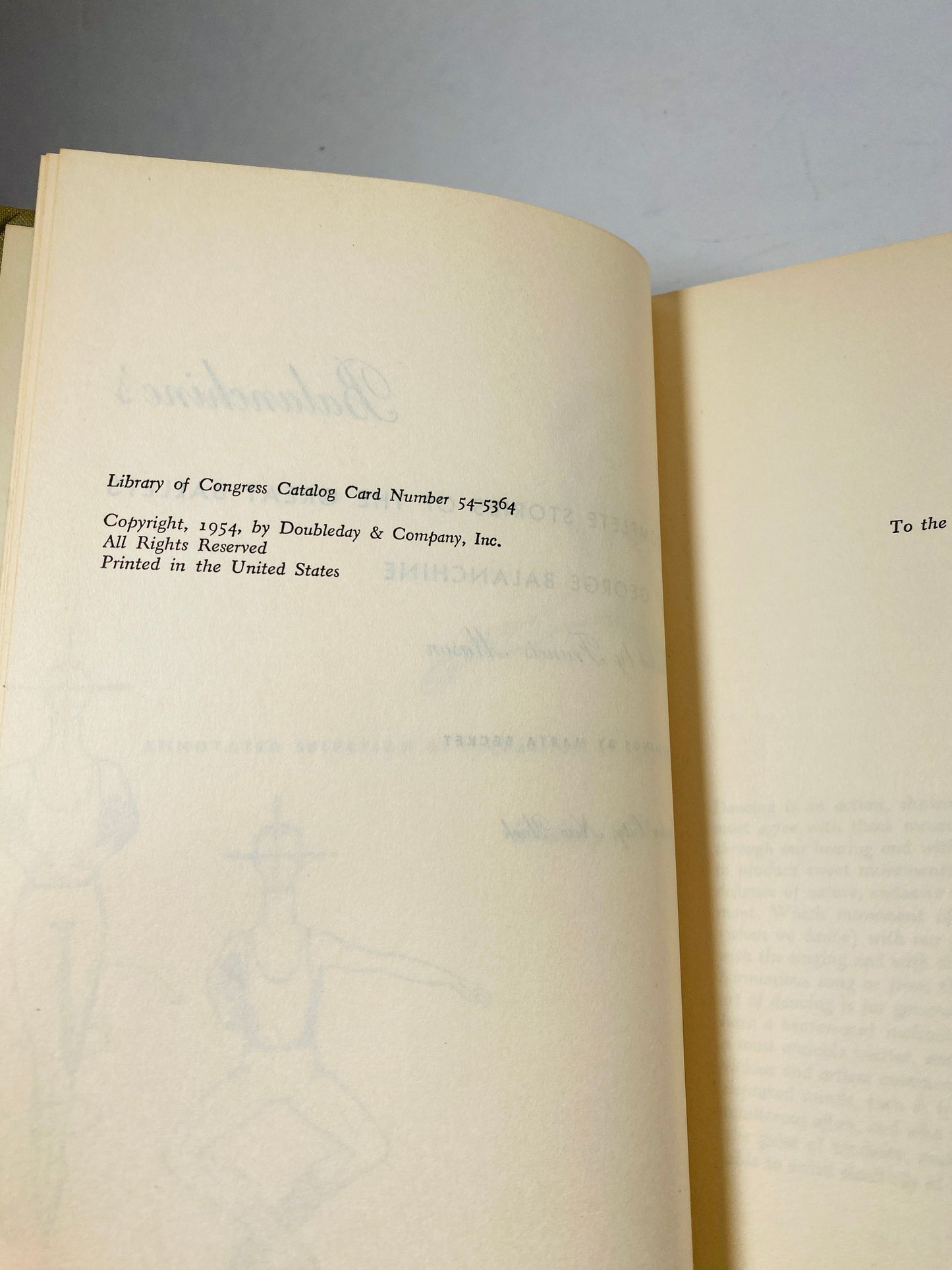 Balanchine Complete Stories of the Great Ballets vintage book circa 1954 ballet technique illustrated with black and white photographs.