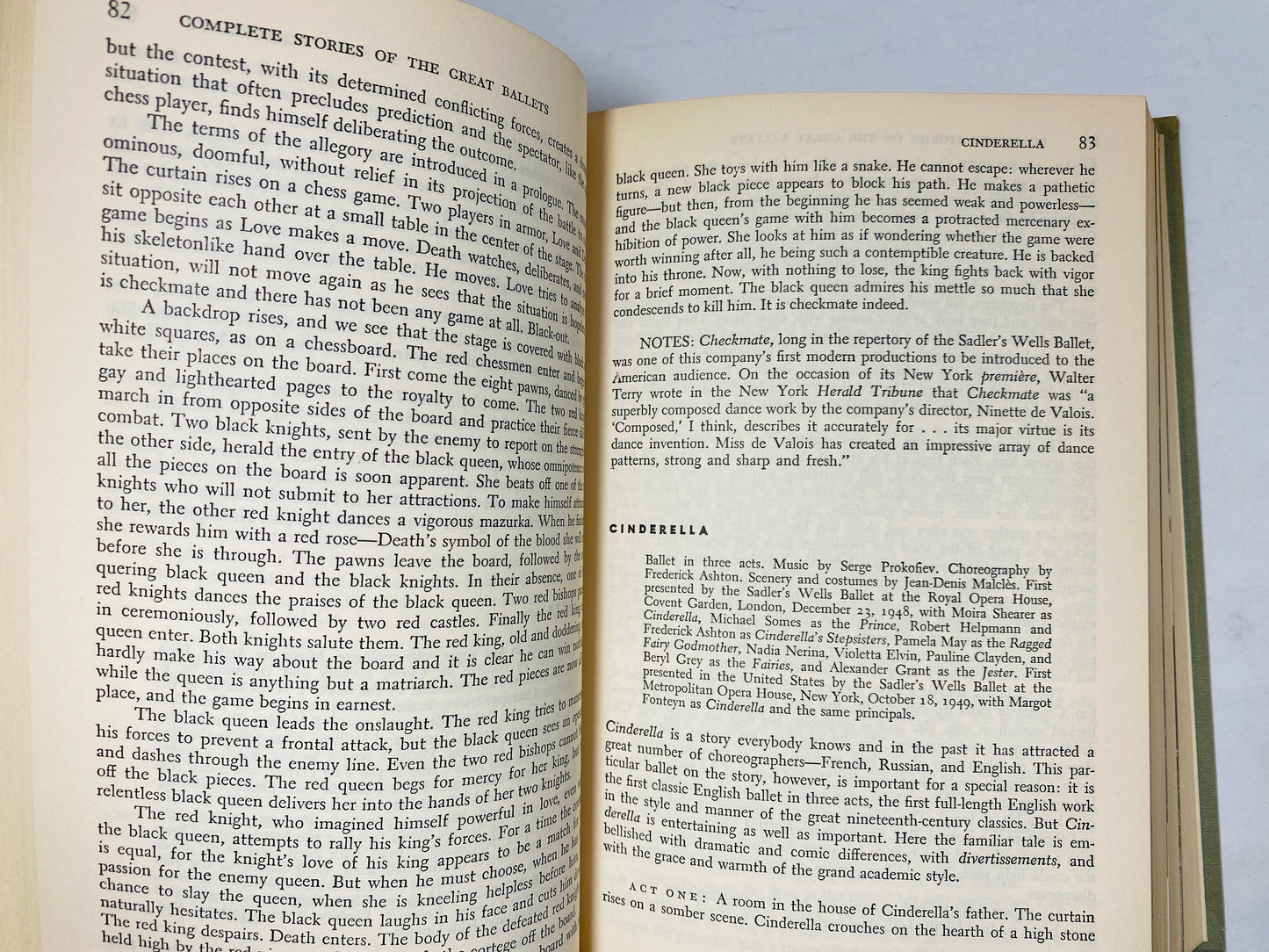 Balanchine Complete Stories of the Great Ballets vintage book circa 1954 ballet technique illustrated with black and white photographs.