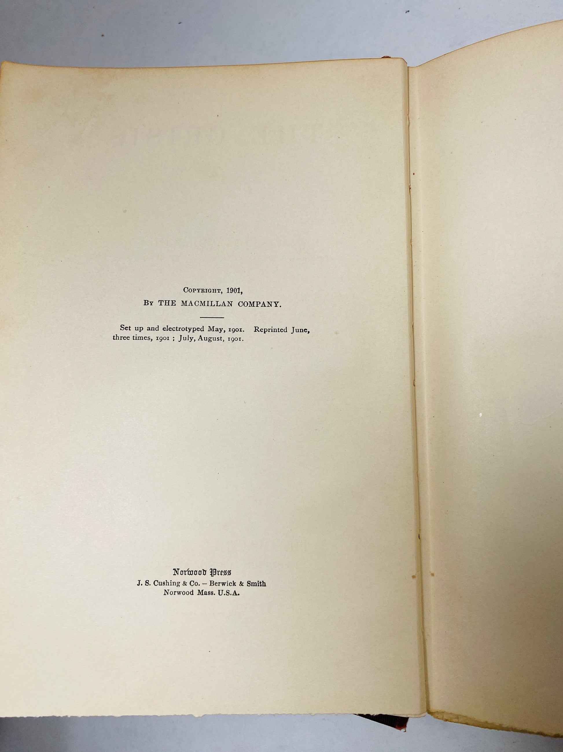 Crisis by Winston Churchill EARLY PRINTING vintage book circa 1901 Red cloth over boards with gold lettering. Book lover gift decor