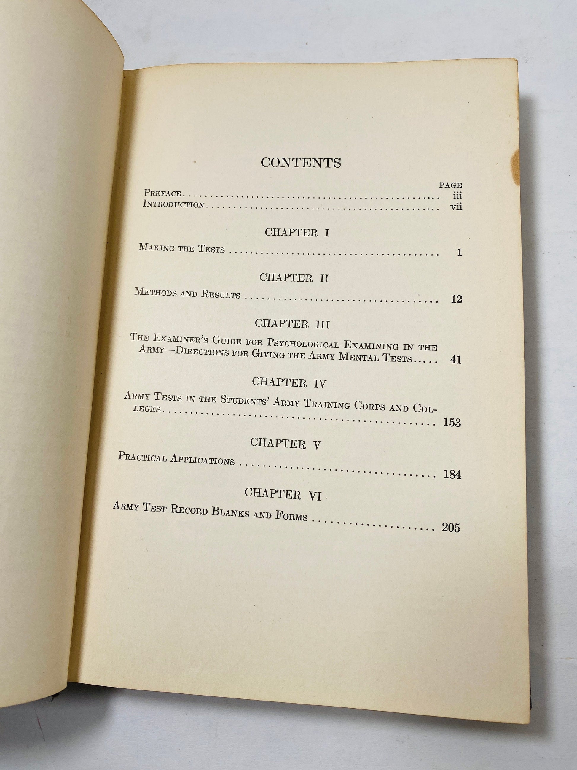 Army Intelligence antique book circa 1931 Government Mental Tests US War Department vintage rare collectible methodology psychology