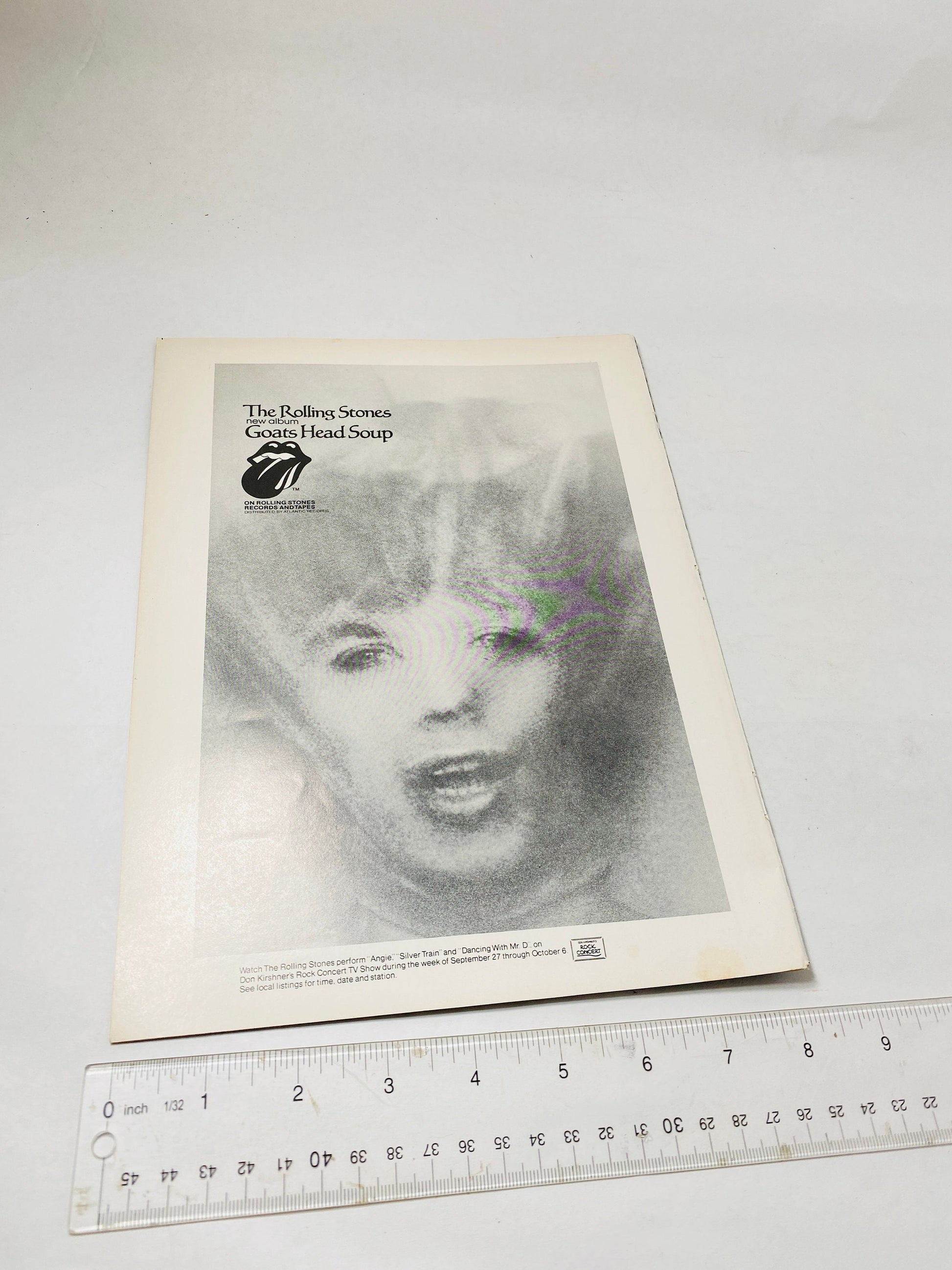 Rolling Stones Goats Head Soup Vintage magazine advertisement circa 1973 featuring album cover. Original Music ad home decor Framing art