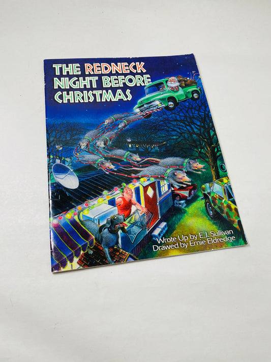 Redneck Night Before Christmas vintage paperback book circa 1996 Sullivan Eldredge holiday hillbilly decor