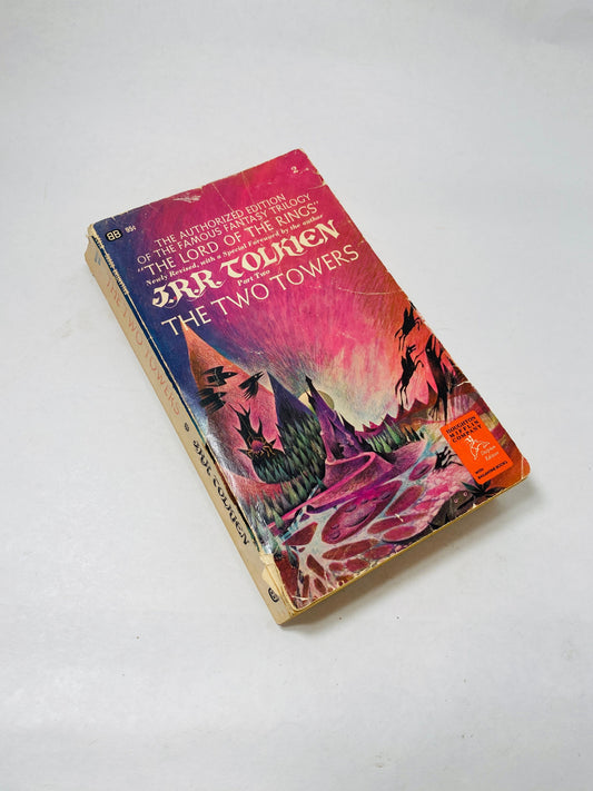 1969 Two Towers paperback book by JRR Tolkien Lord of the Rings Hobbit prelude Ballantine Books