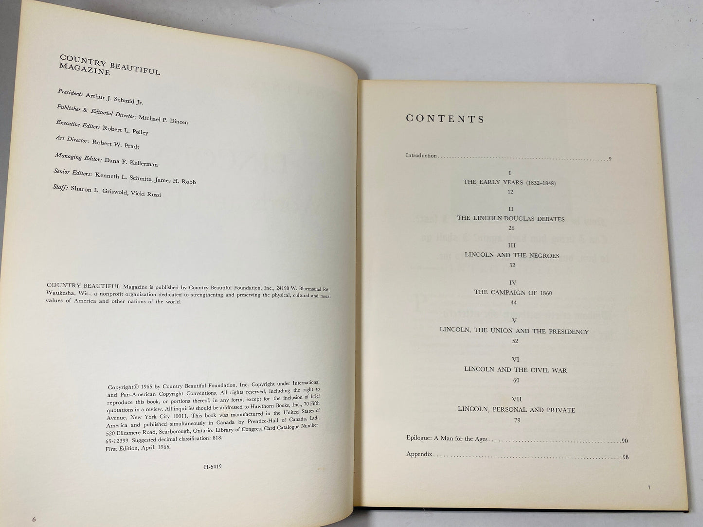 Abraham Lincoln vintage book circa 1965 His Words and World Pictorial Narrative of the Civil War Confederate large blue coffee table book