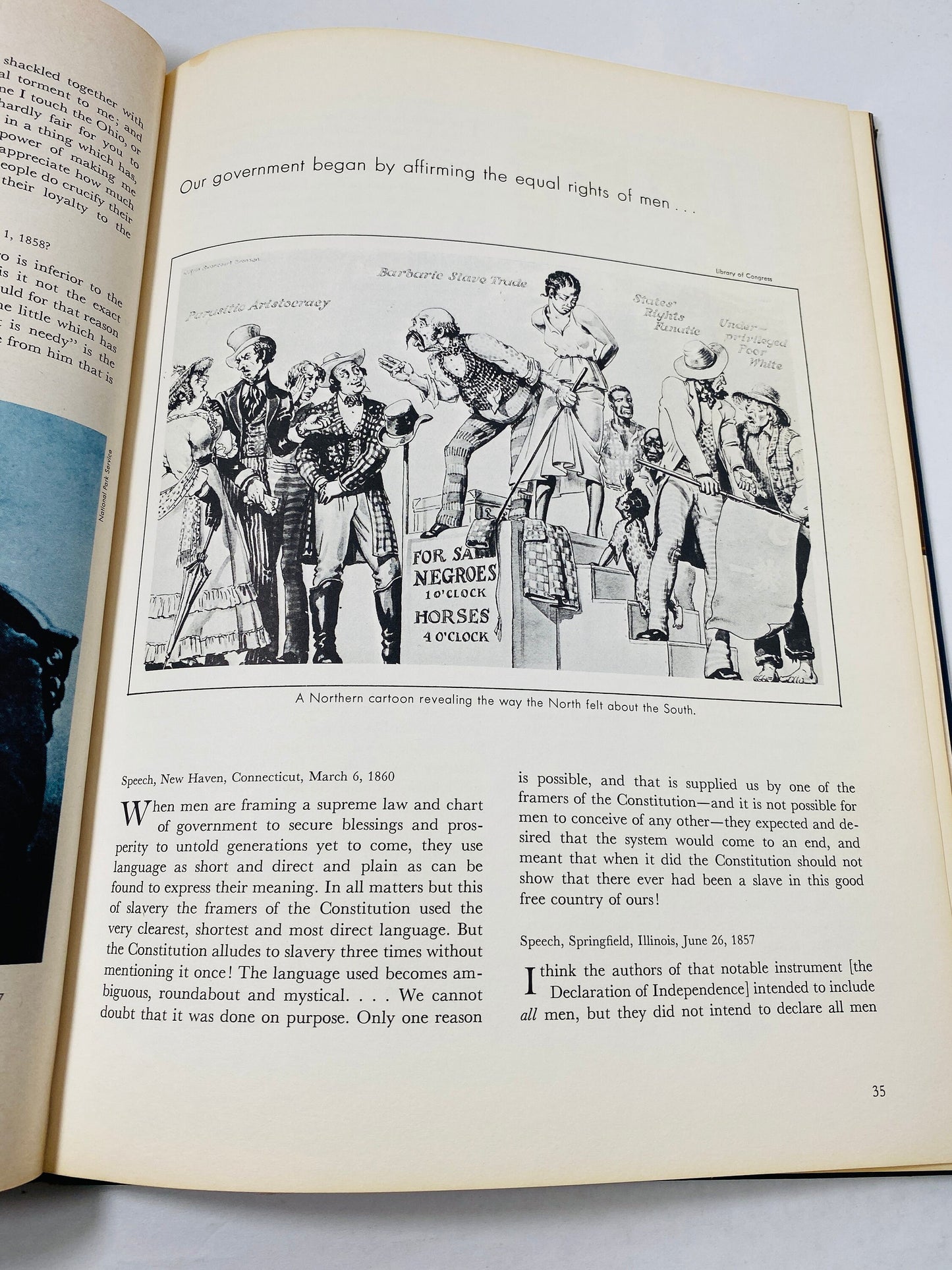 Abraham Lincoln vintage book circa 1965 His Words and World Pictorial Narrative of the Civil War Confederate large blue coffee table book