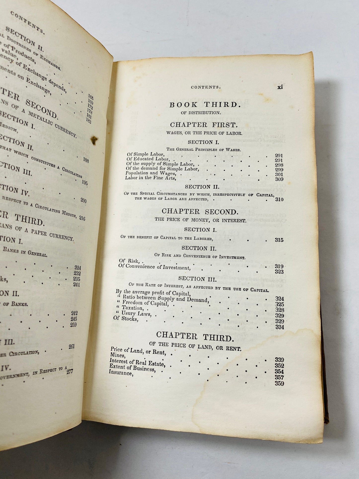 Elements of political economy vintage book by Francis Wayland circa 1851 advocate of free markets antique libertarian Republican captialism