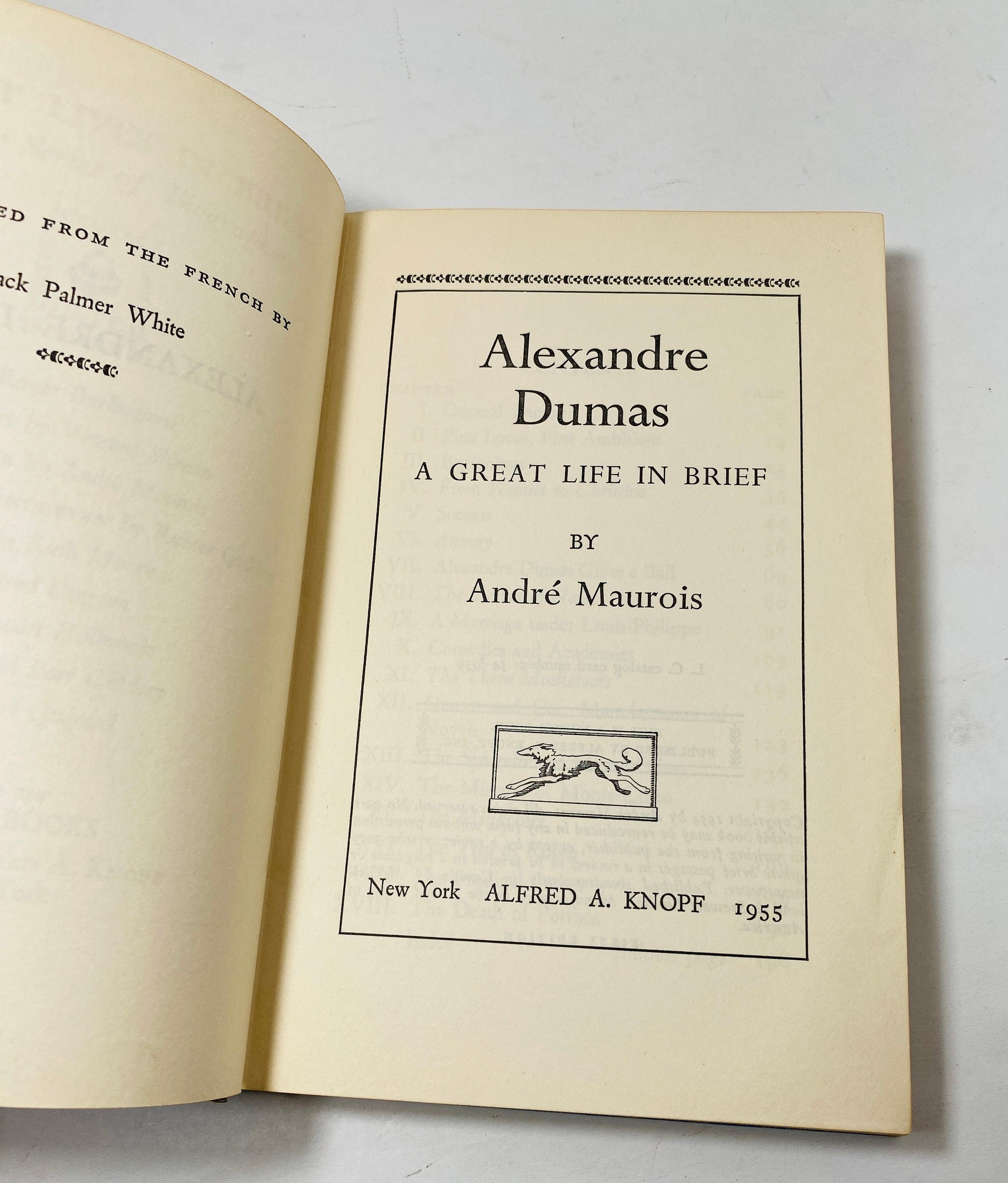 Alexandre Dumas FIRST EDITION vintage book book by Andre Maurois circa 1954 Great Life in Brief