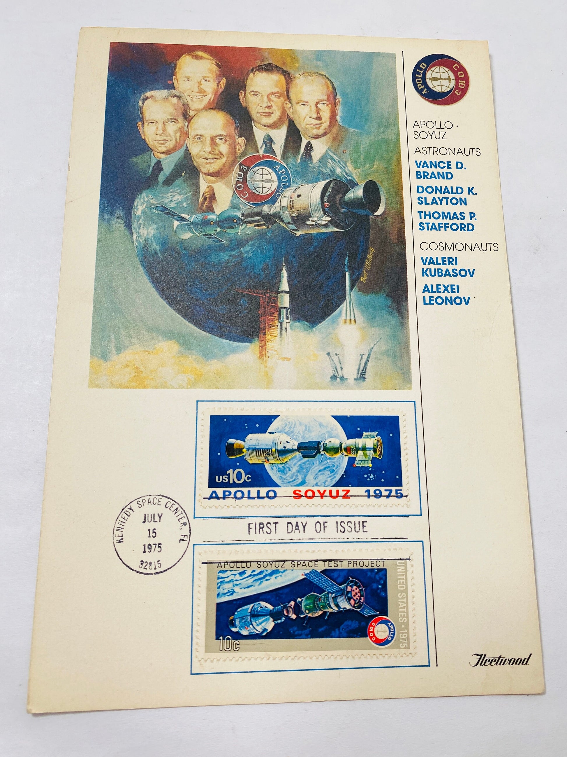 1975 Apollo Soyuz Stamps First Day of Issue Tom Stafford Alexei Leonov NASA space moon Collectible gift decor