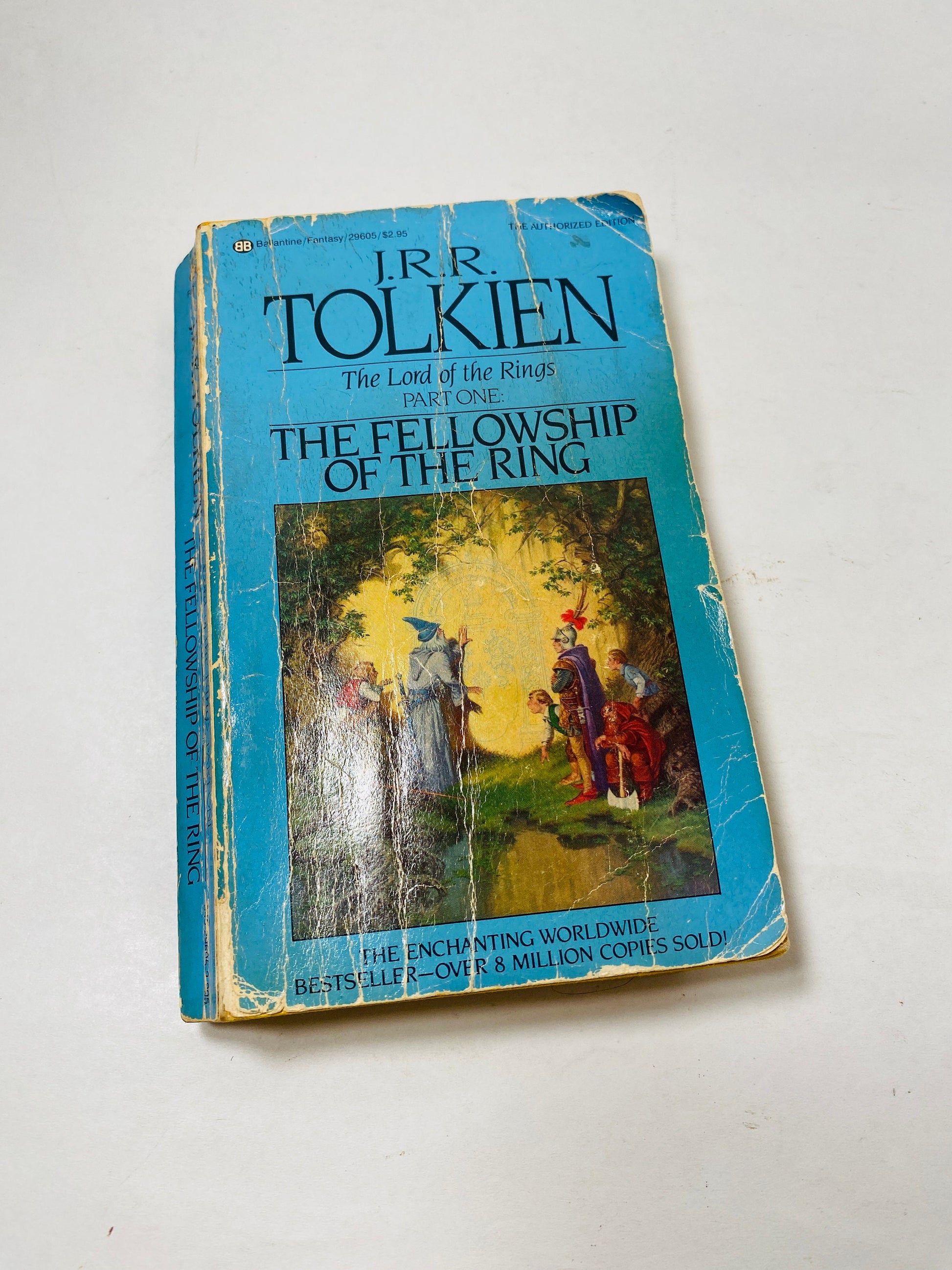 Tolkien Hobbit Books vintage Lord of the Rings paperback Two Towers, Fellowship of the Ring and Return of the King circa 1984. Gift