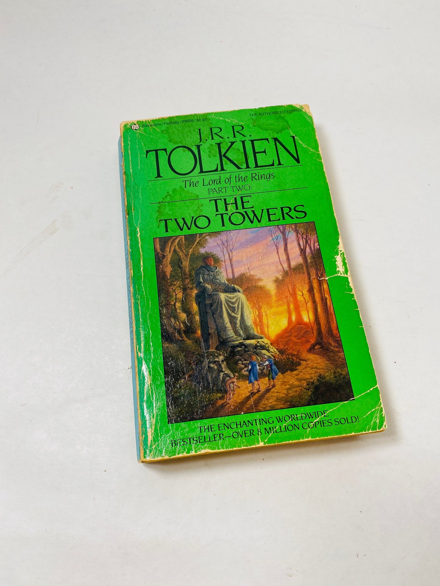 Tolkien Hobbit Books vintage Lord of the Rings paperback Two Towers, Fellowship of the Ring and Return of the King circa 1984. Gift