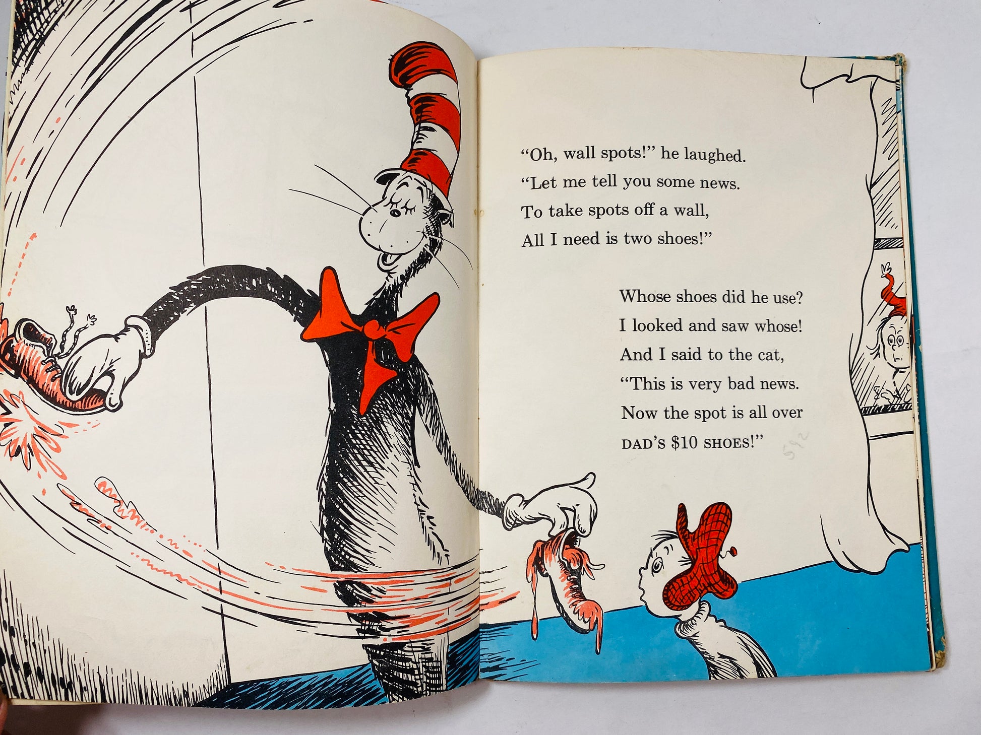 Dr Seuss Cat in the Hat Comes Back Vintage EARLY PRINTING collectible book pictoral boards circa 1958. Children's reading
