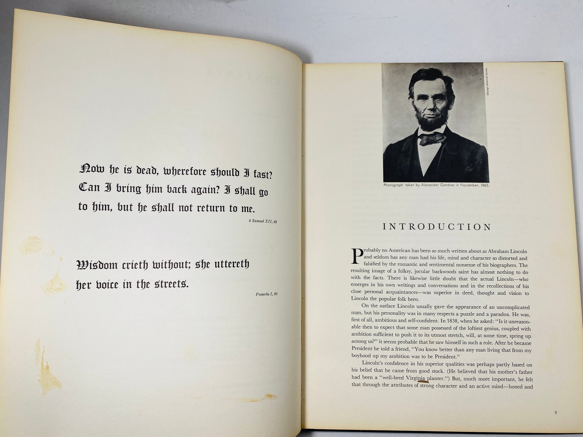 Abraham Lincoln vintage book circa 1965 His Words and World Pictorial Narrative of the Civil War Confederate large blue coffee table book