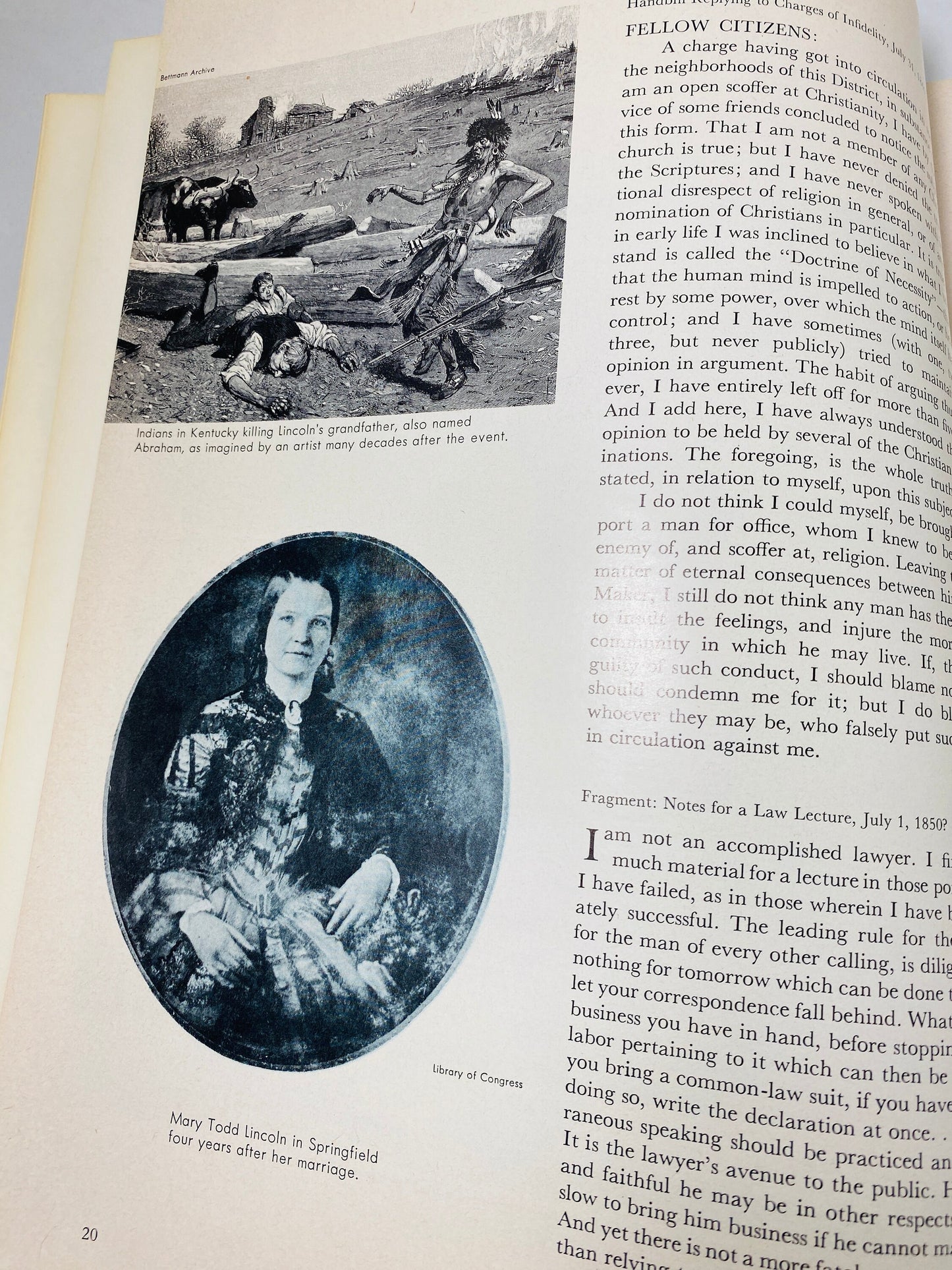 Abraham Lincoln vintage book circa 1965 His Words and World Pictorial Narrative of the Civil War Confederate large blue coffee table book