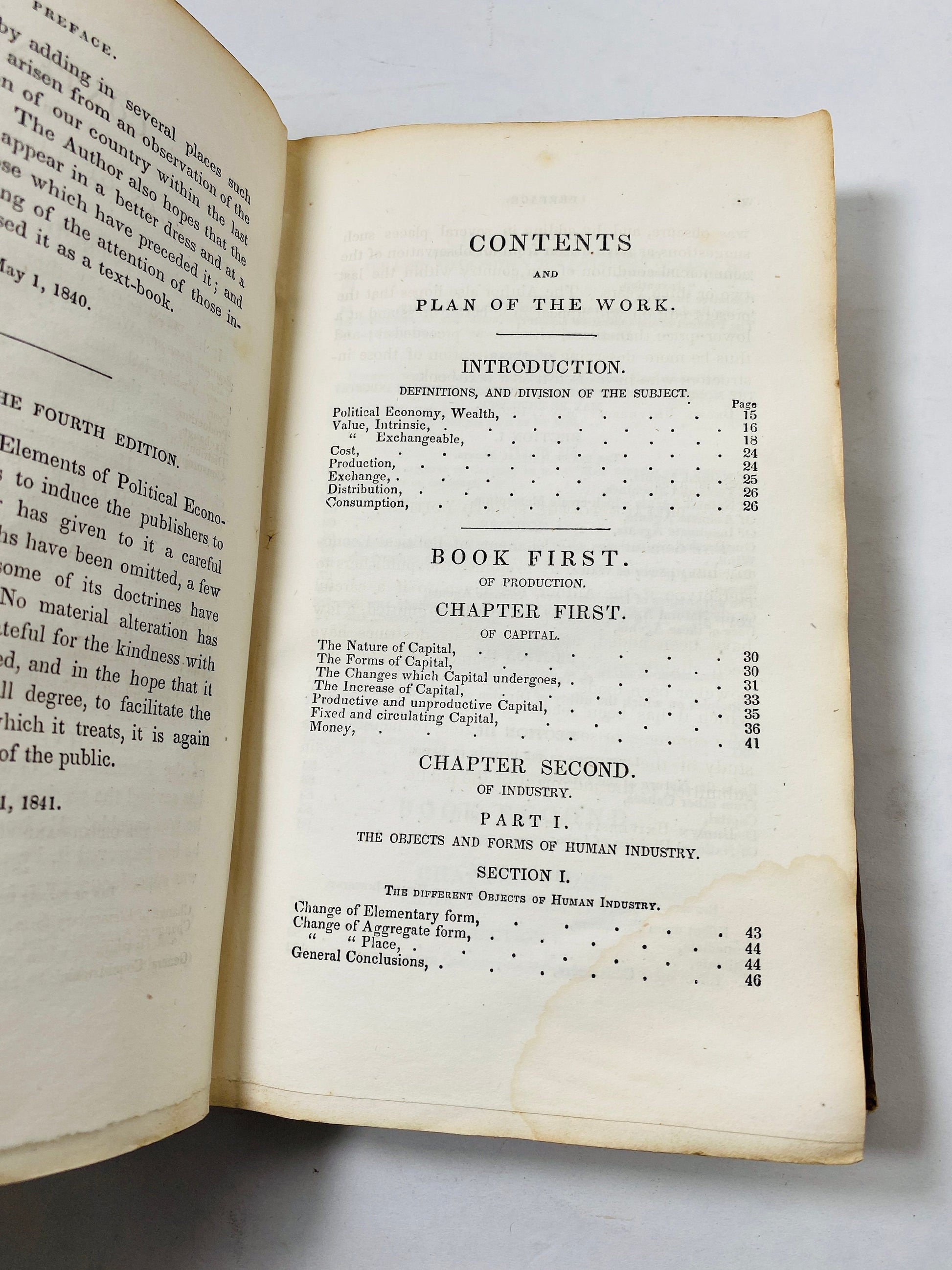 Elements of political economy vintage book by Francis Wayland circa 1851 advocate of free markets antique libertarian Republican captialism