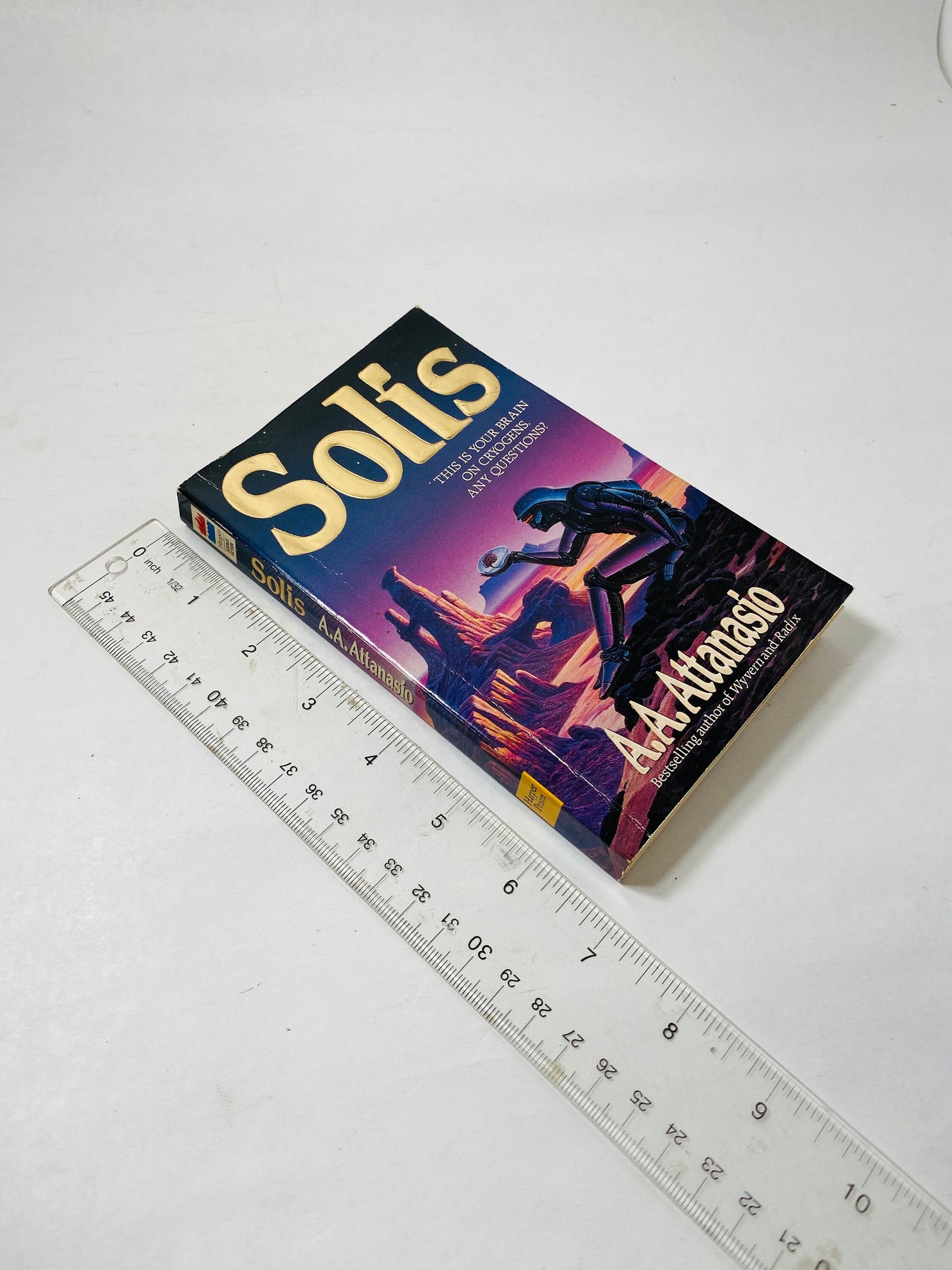 Solis vintage FIRST printing paperback book by AA Attanasio circa 1995 about waking up 1000 years after having the brain frozen. Scifi