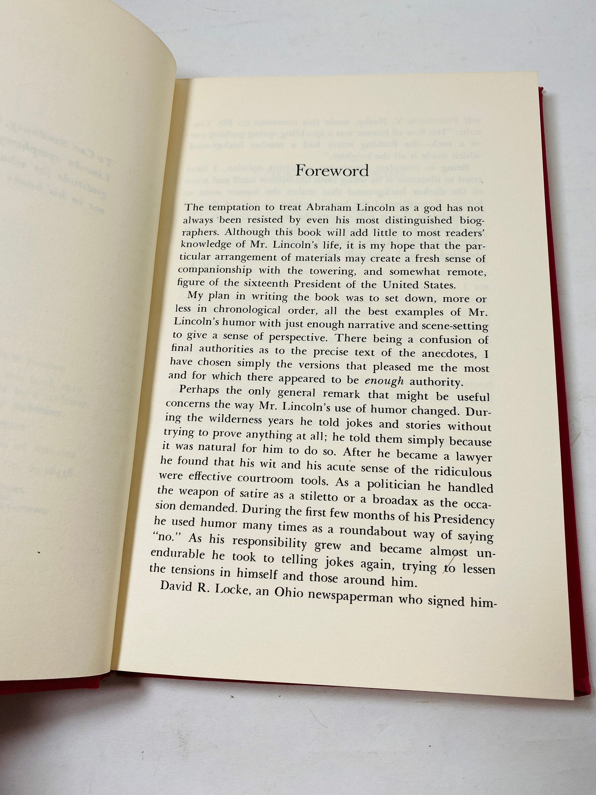 1965 Abraham Lincoln vintage book by Keith Johnson details the humorous side of the president with narrative examples and anecdotes jokes