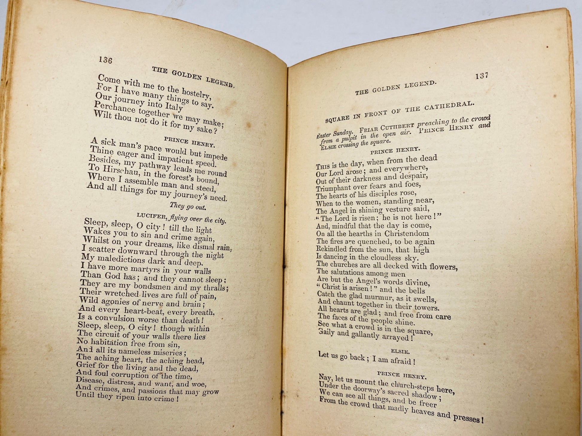 1856 Henry Wadsworth Longfellow antique Volume 2 gold gilt embellishment Vintage poetry book Evangeline Hiawatha