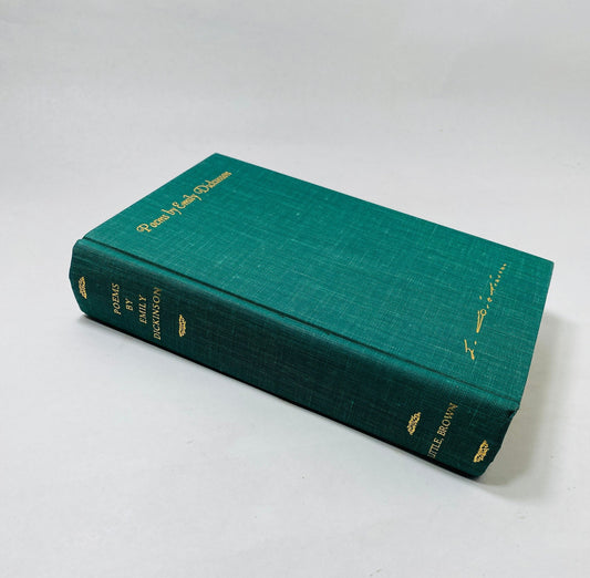 Emily Dickinson Selected Poems vintage book by Martha Dickinson Bianchi, Alfred Leete Hampson circa 1957 BEAUTIFUL green and gold decor