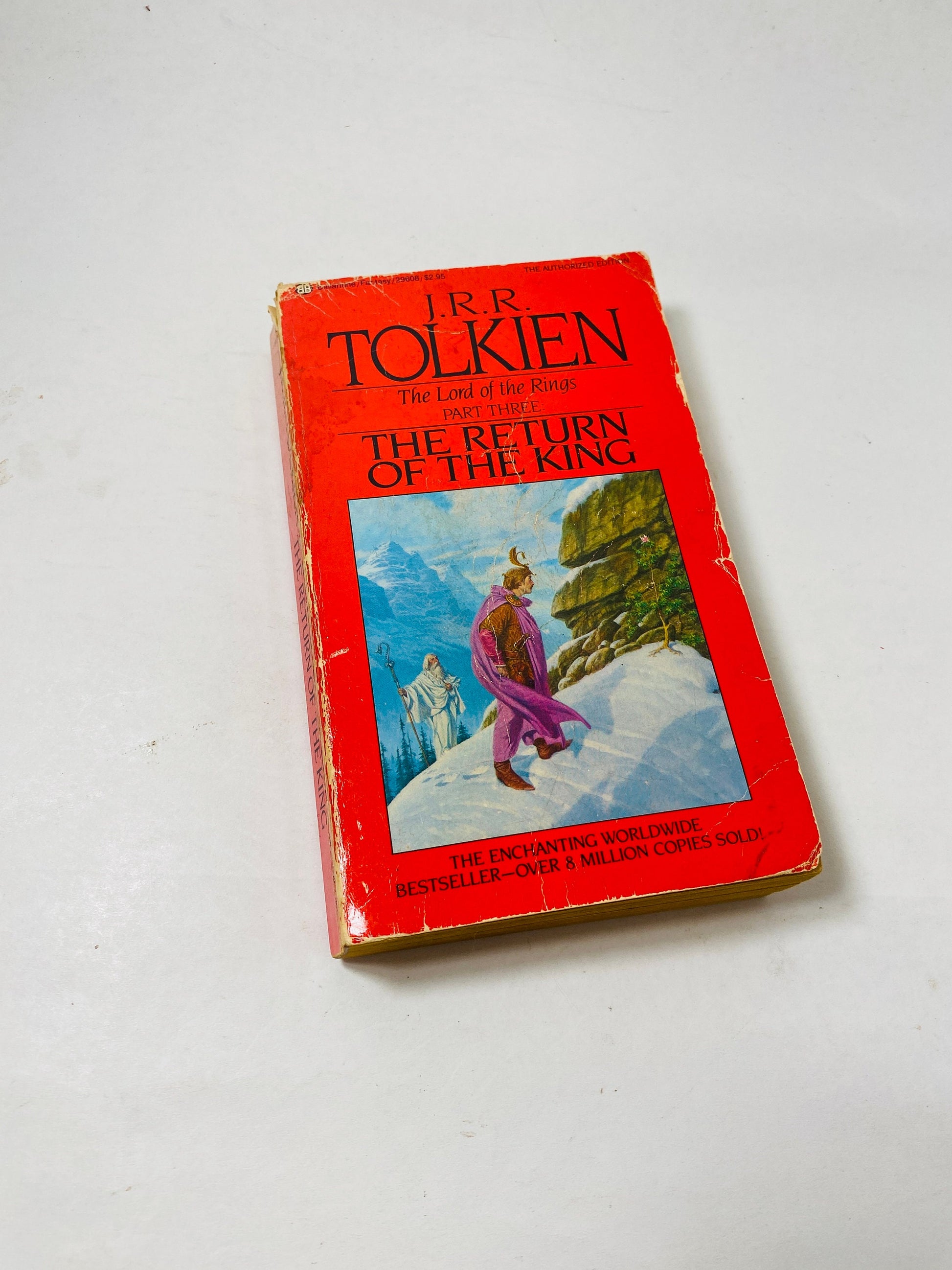 Tolkien Hobbit Books vintage Lord of the Rings paperback Two Towers, Fellowship of the Ring and Return of the King circa 1984. Gift