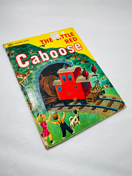 1978 Little Red Caboose LARGE vintage children's book by Tibor Gergely Little Golden Book