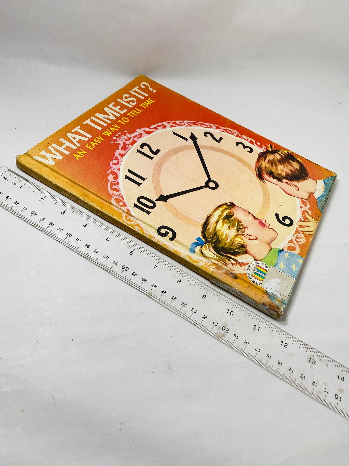 What time is it? Vintage Book about learning how to tell time 1974 LARGE childrens book about telling time on a clock educational teacher