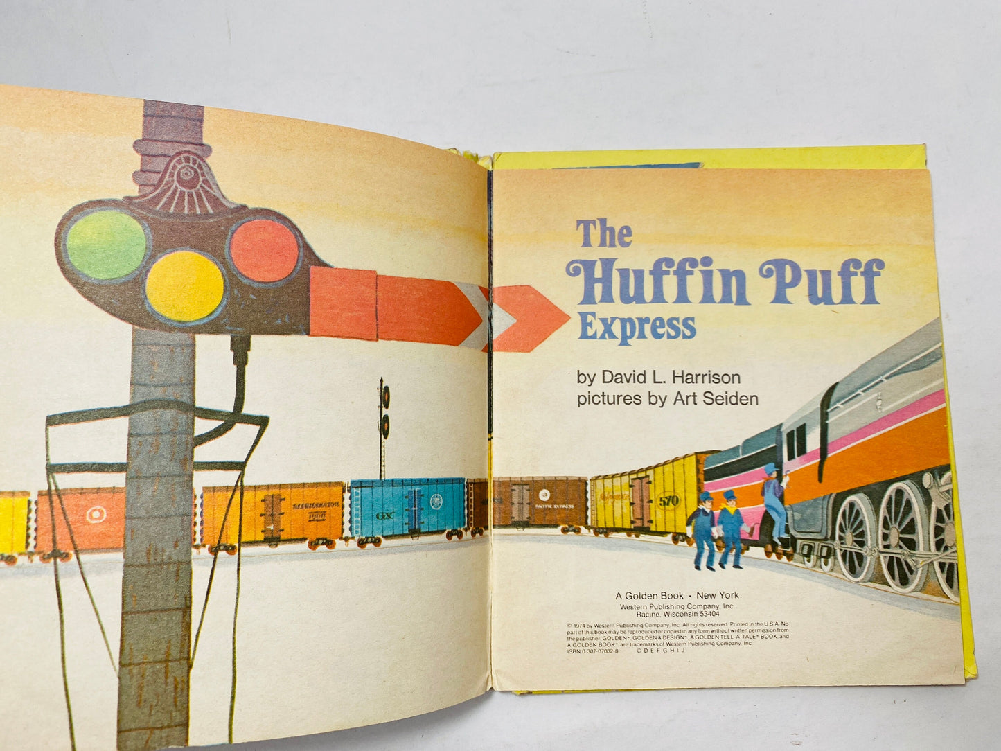 1974 Huffin Puff Express Vintage Whitman Tell-a-Tale Little Golden Children's train book. Christmas Stocking Stuffer gift.