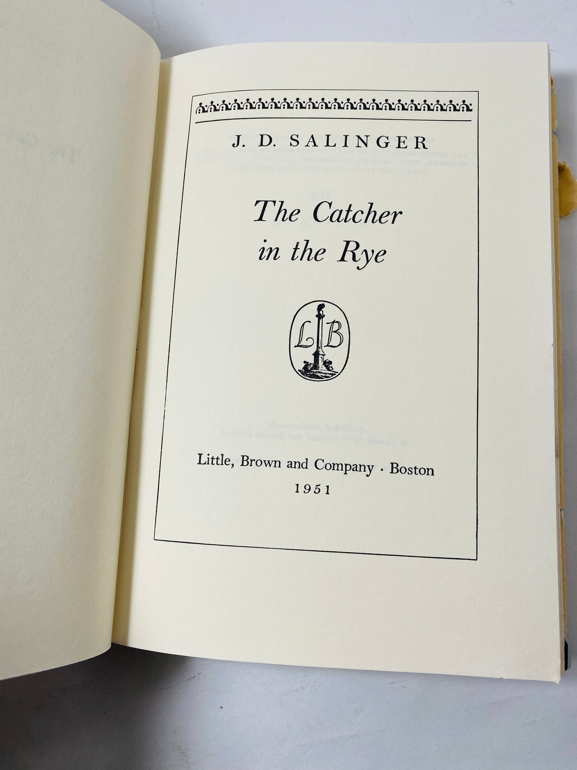 Catcher in the Rye EARLY Printing by JD Salinger vintage book circa 1951 Teenage angst alienation Holden Caulfield gift