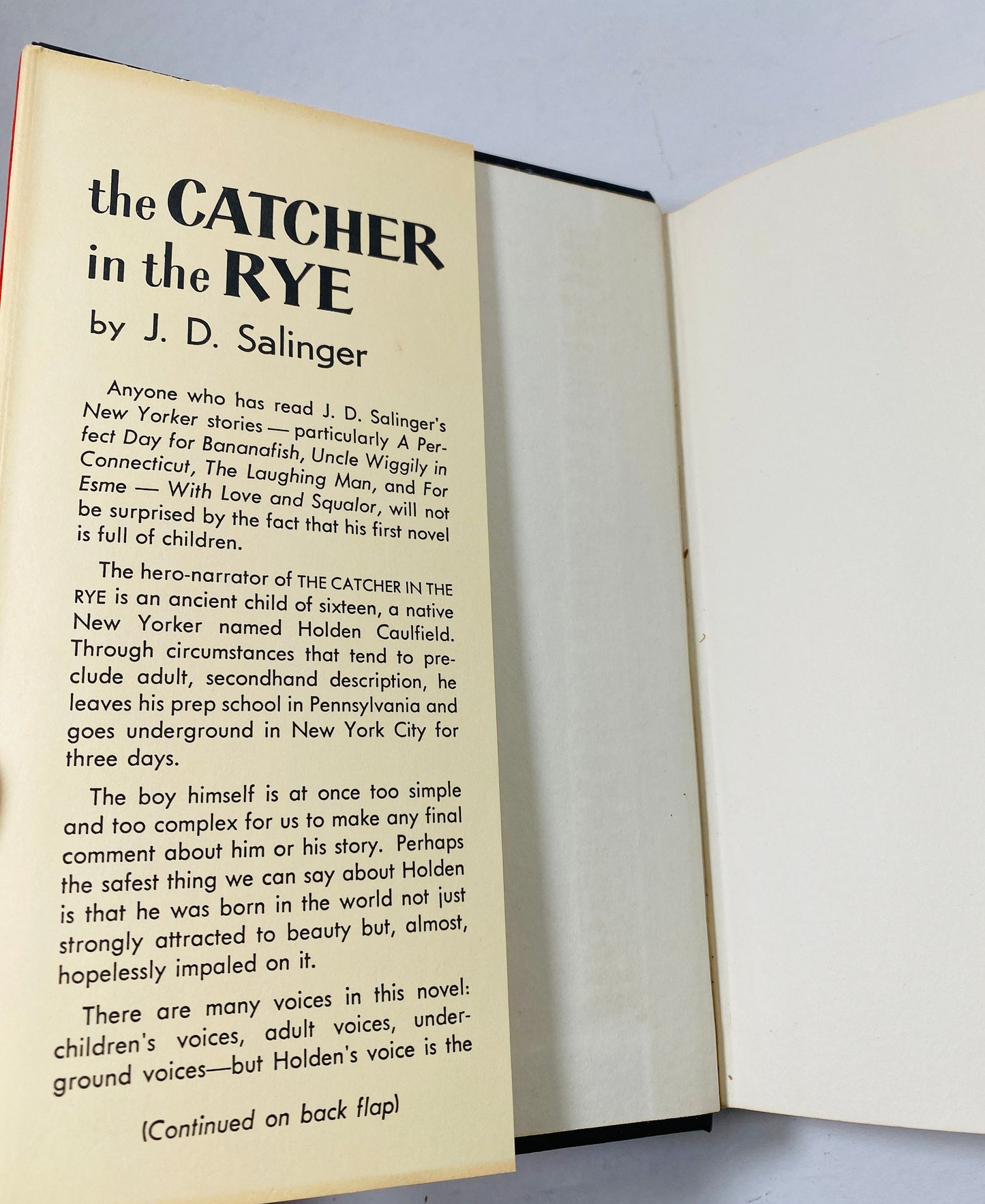 Catcher in the Rye EARLY Printing by JD Salinger vintage book circa 1951 Teenage angst alienation Holden Caulfield gift