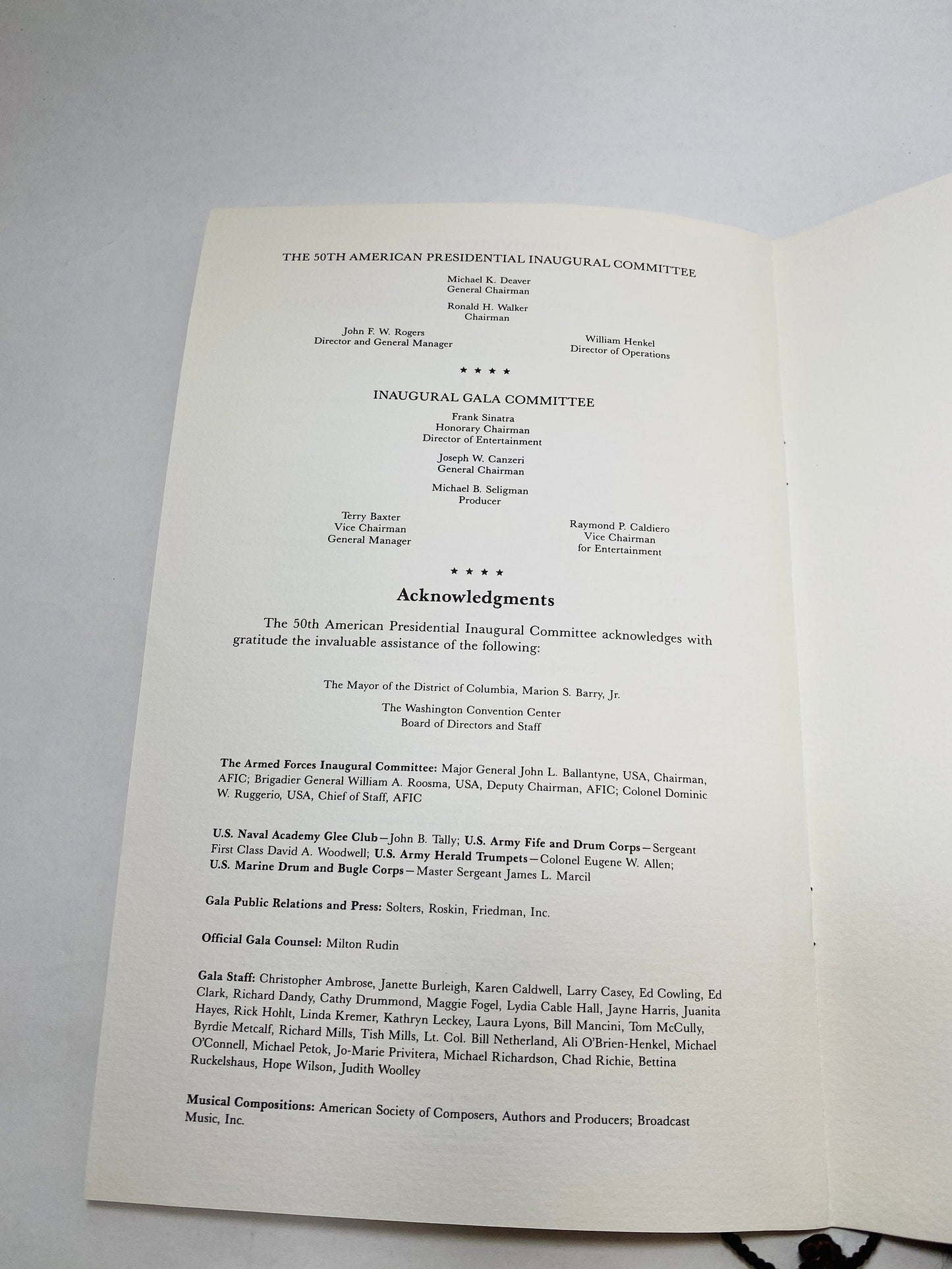 Ronald Reagan 1985 Inauguration & Inaugural Ball Gala Program! Authentic vintage 50th American President. White House George Bush Republican