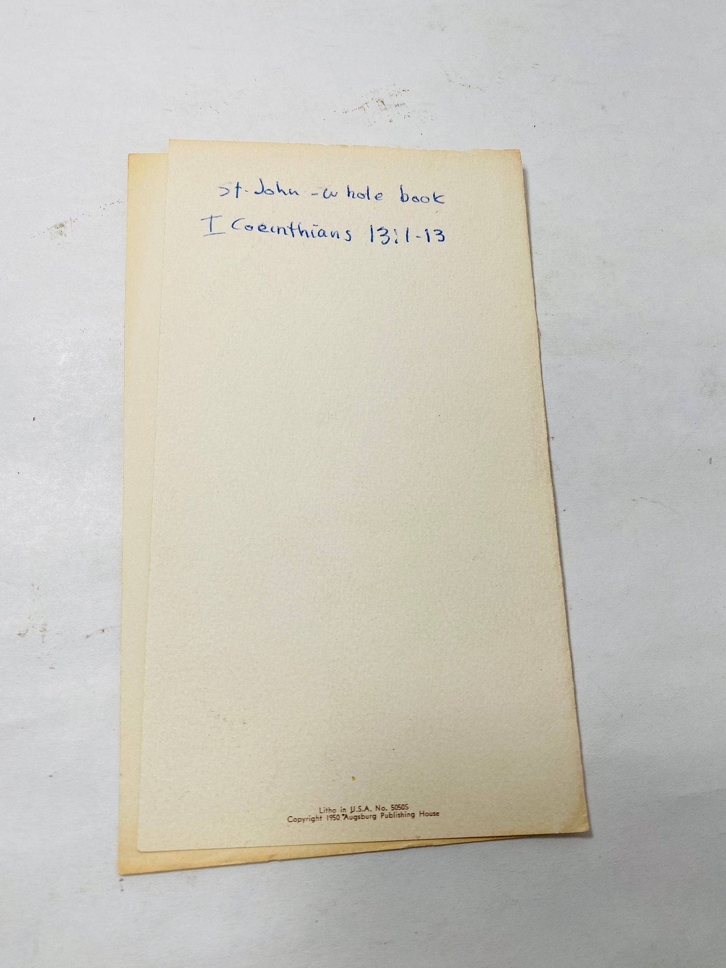 1950 Vintage Jesus Christ Card Holy folding Card Christian collectible