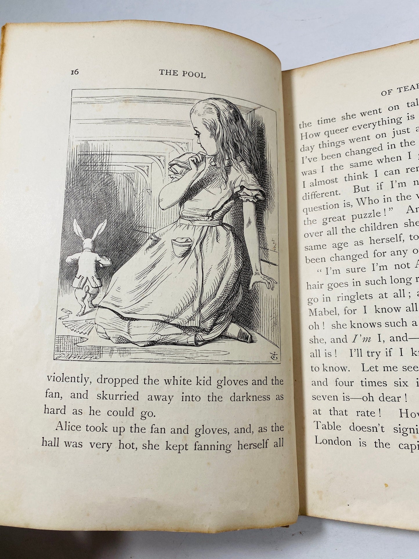 1898 RARE Alice's Adventures in Wonderland Lewis Carroll FIRST Edition 72,000th printing Tenniel Color Frontis