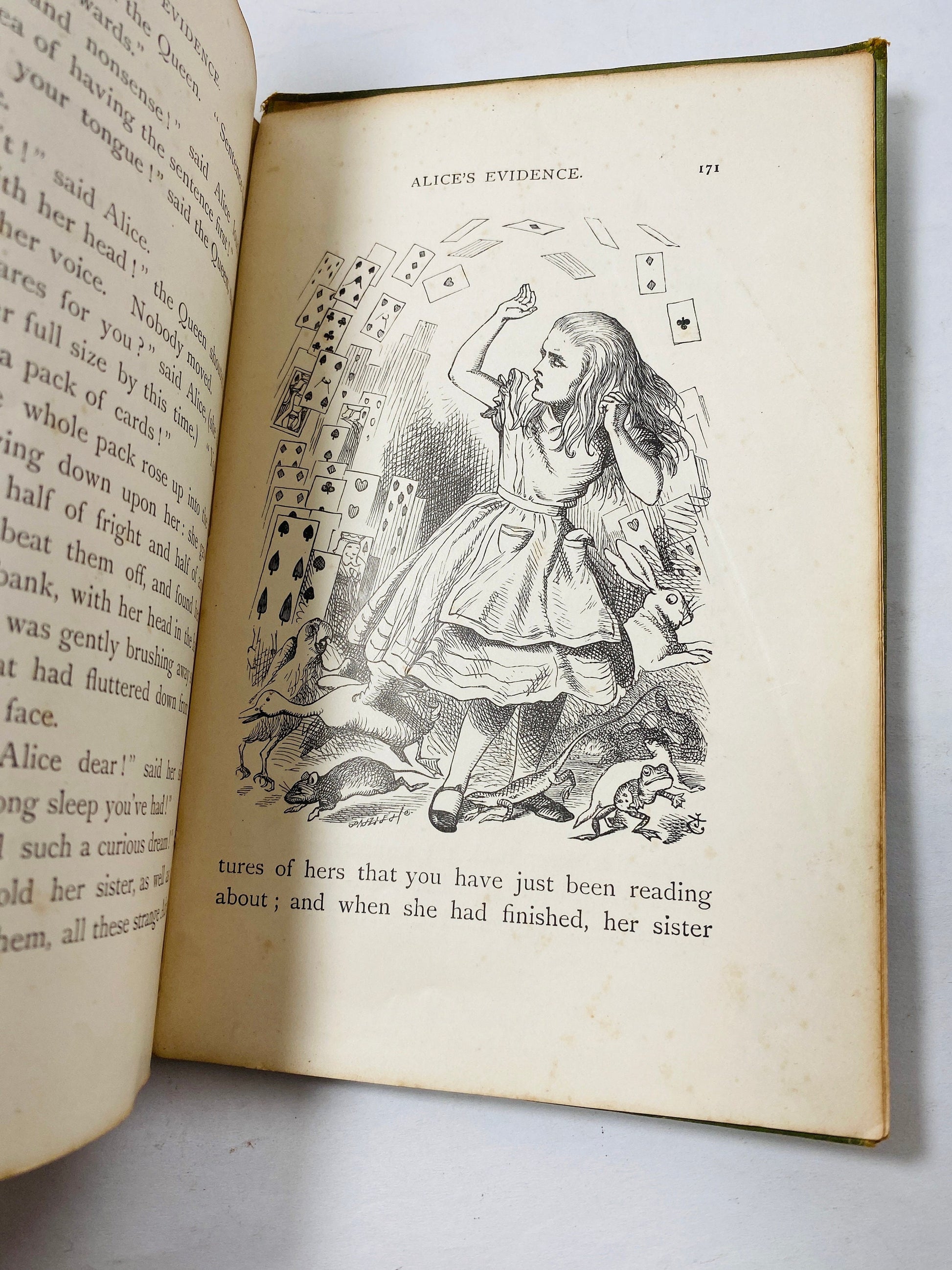 1898 RARE Alice's Adventures in Wonderland Lewis Carroll FIRST Edition 72,000th printing Tenniel Color Frontis