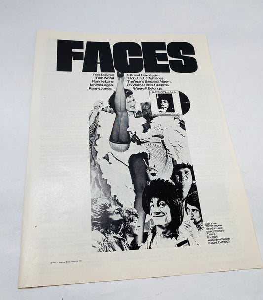 1973 Rod Stewart Faces Vintage magazine advertisement. Original Music ad home decor Framing art