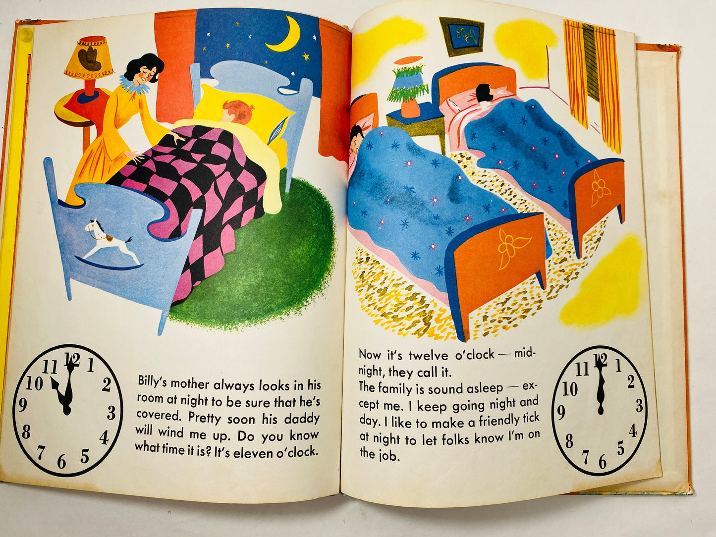 What time is it? Vintage Book about learning how to tell time circa 1974 LARGE childrens book about telling time on a clock educational