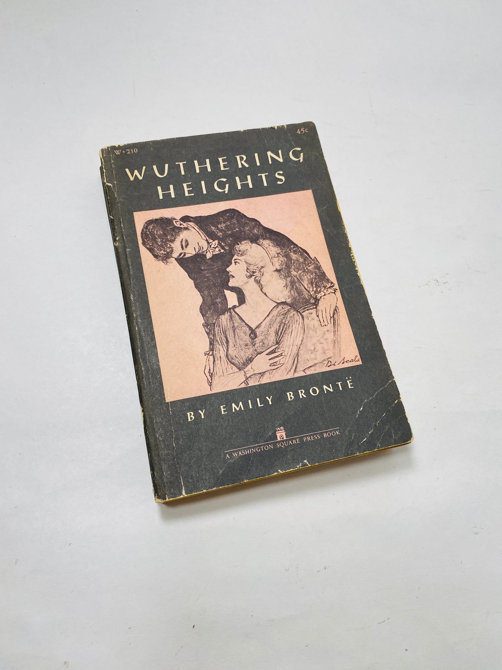 Wuthering Heights by Emily Bronte. Vintage paperback book circa 1959. Pocket Library. Greatest Love story ever told! Cathy Heathcliff.