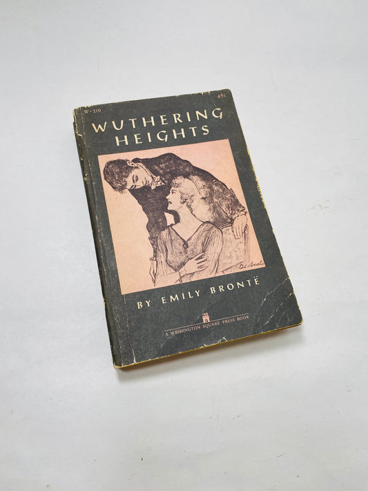 Wuthering Heights by Emily Bronte. Vintage paperback book circa 1959. Pocket Library. Greatest Love story ever told! Cathy Heathcliff.