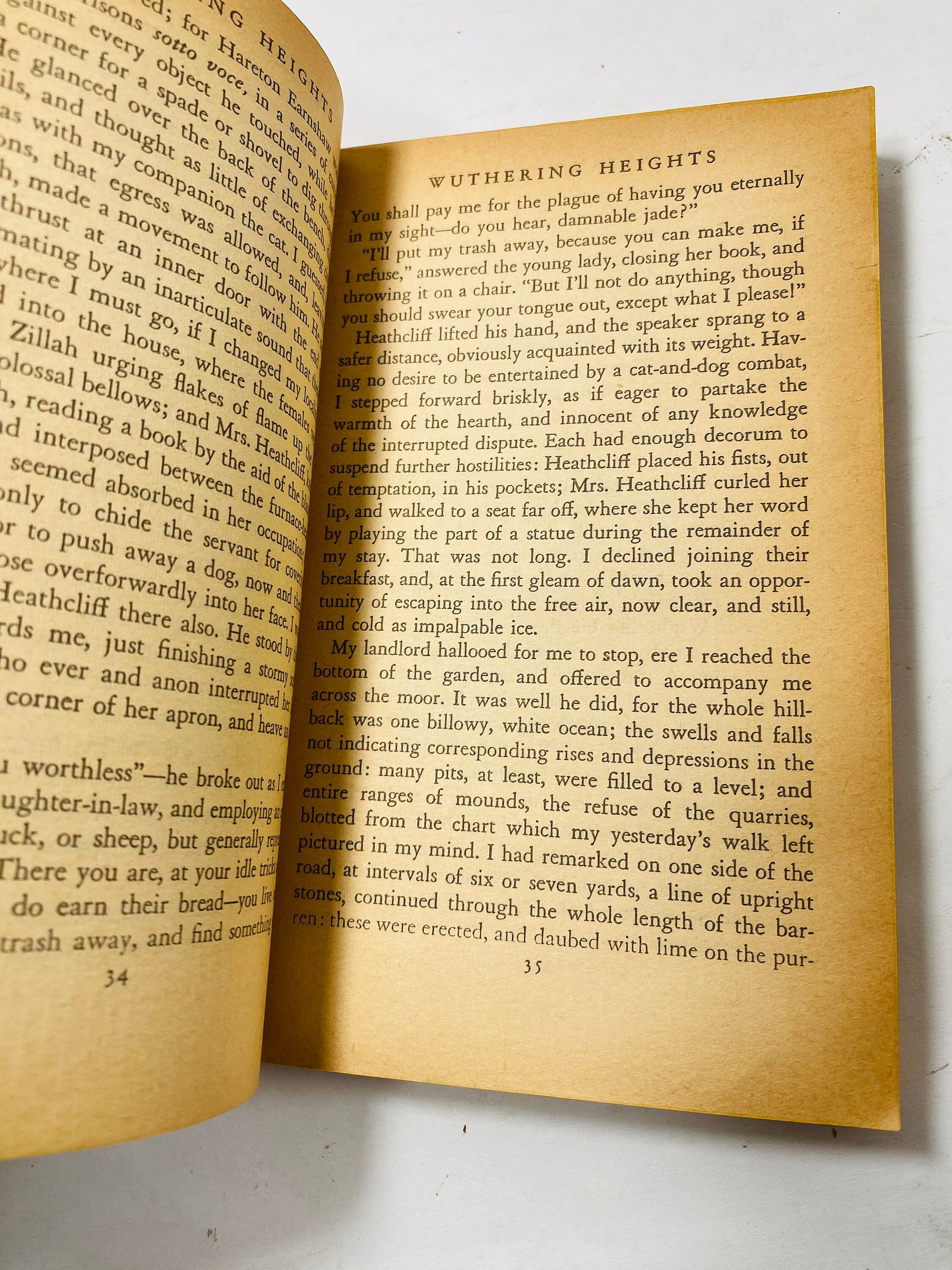 Wuthering Heights by Emily Bronte. Vintage paperback book circa 1959. Pocket Library. Greatest Love story ever told! Cathy Heathcliff.