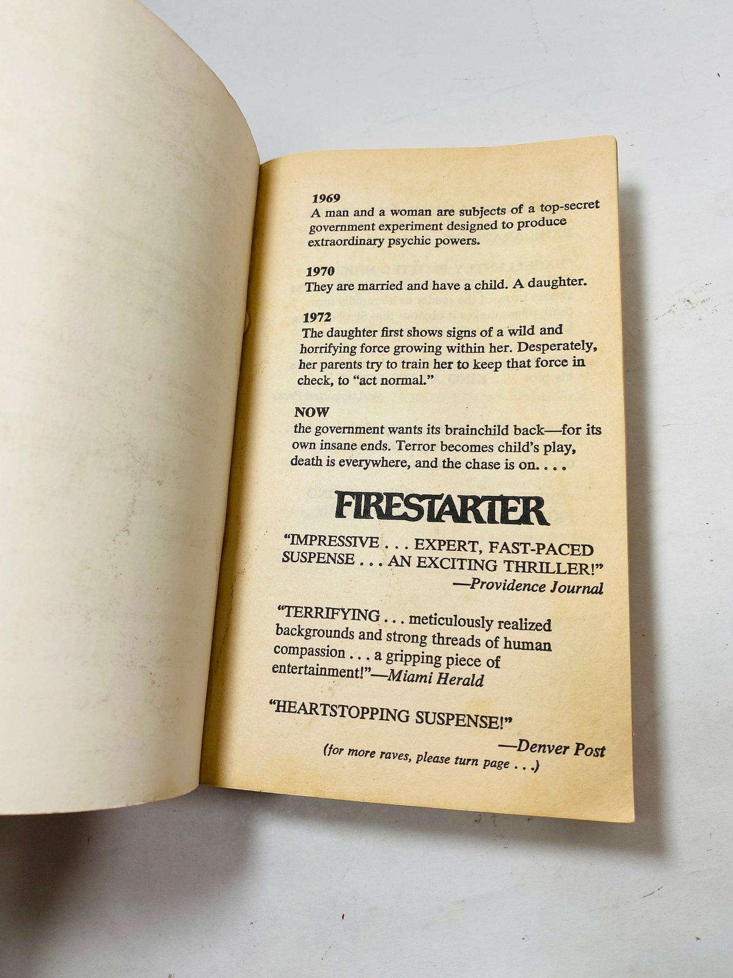 Firestarter by Stephen King vintage paperback book circa 1980 Fire Starter Perfect gift for a book lover!