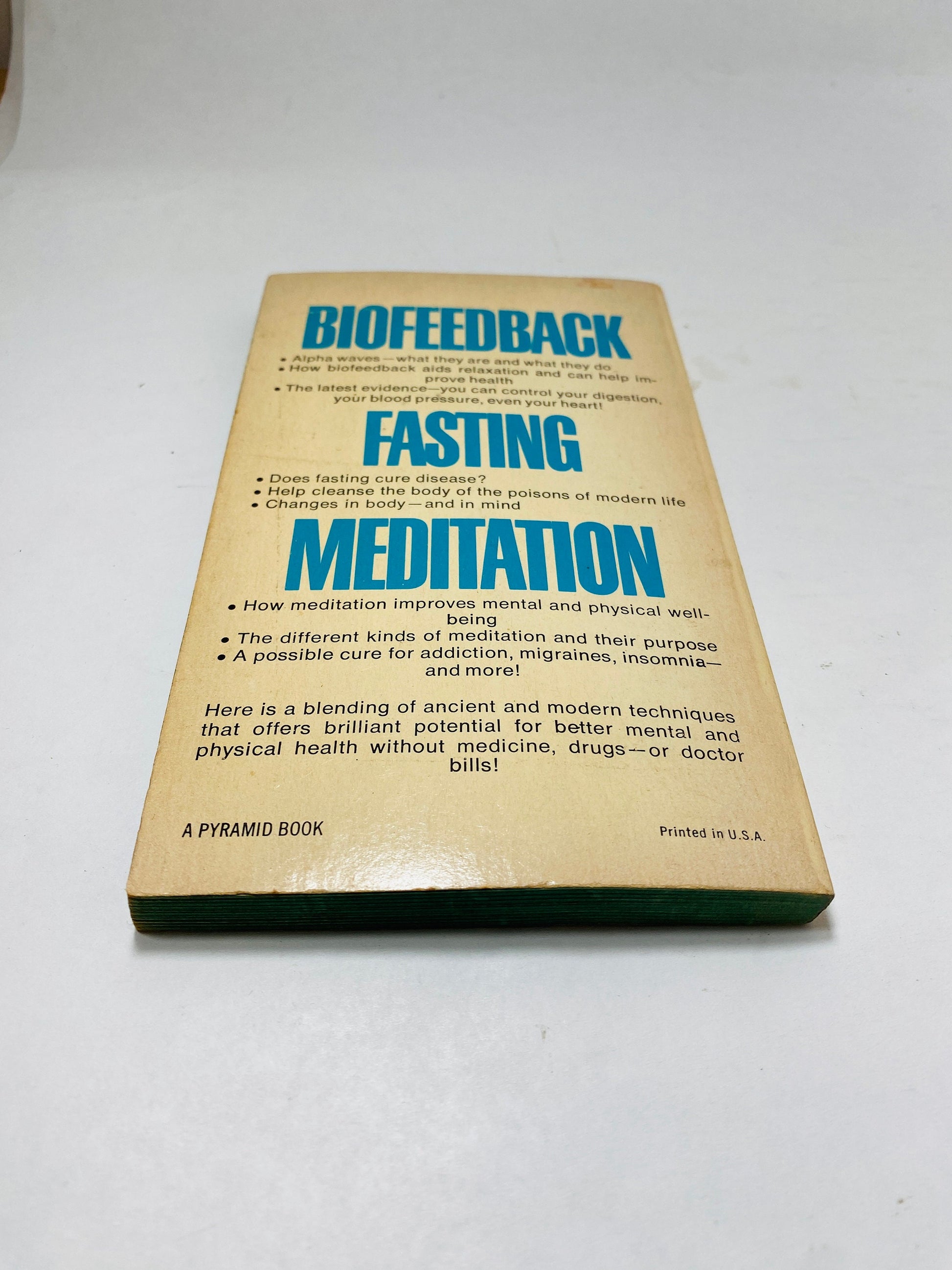 Biofeedback, Fasting and Meditation by Gary Null vintage paperback book circa 1974