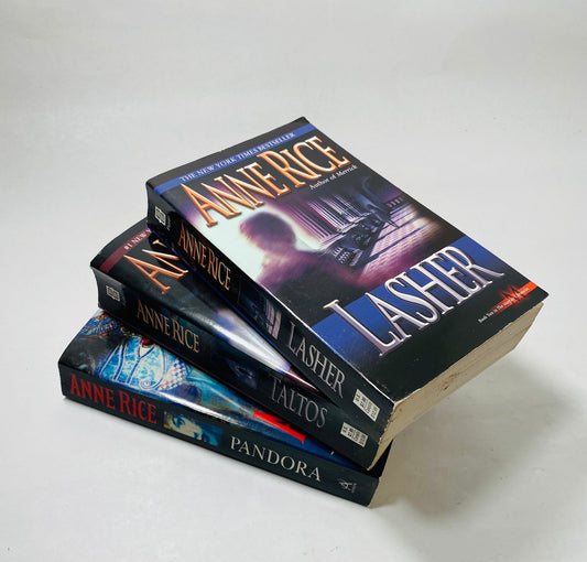 Lasher Taltos Pandors by Anne Rice Vintage paperback circa 1998 Vampire horror. Black book decor. Lestat Collectible gift