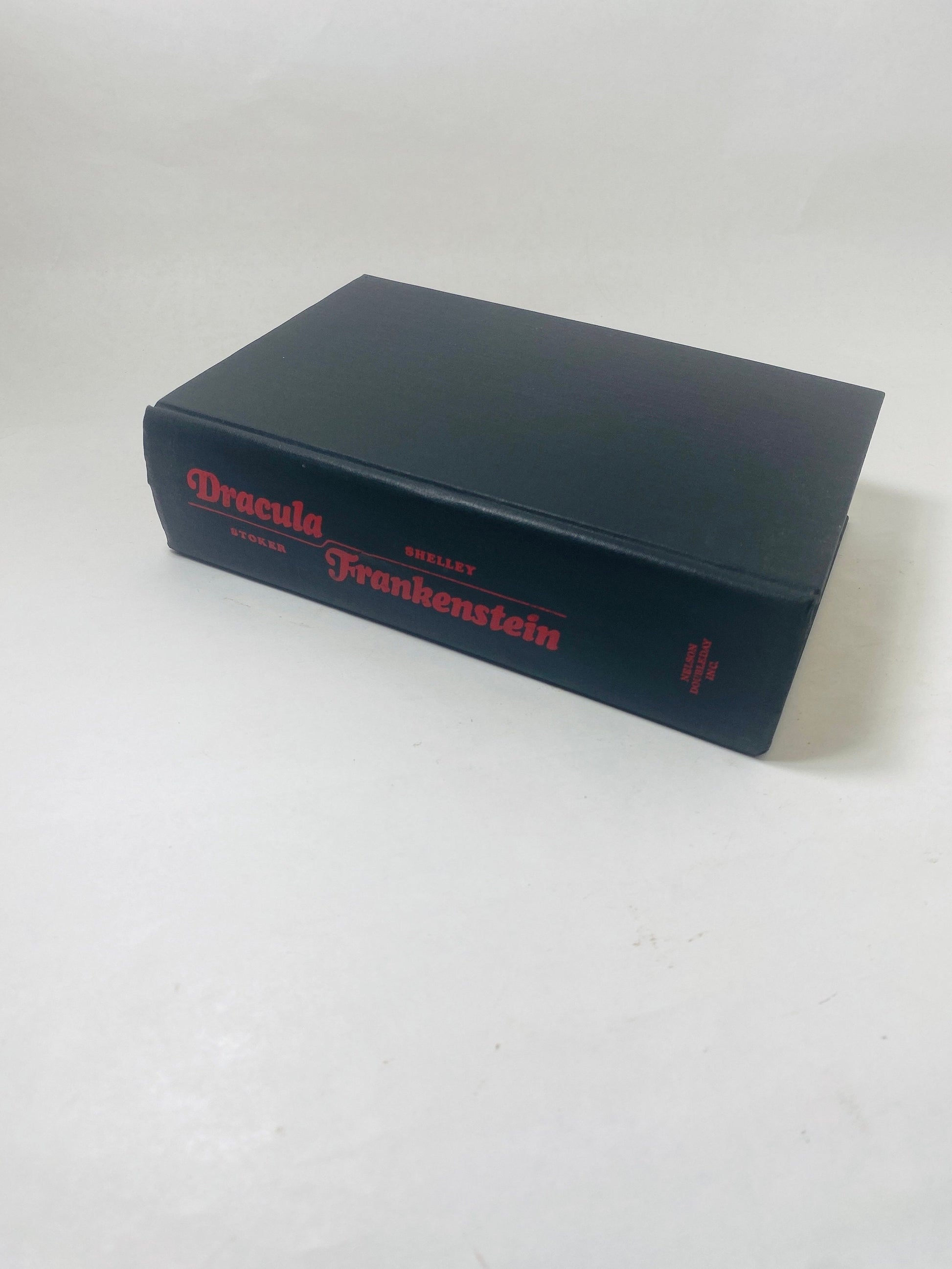 Bram Stoker Dracula & Mary Shelley Frankenstein Vintage Book one volume circa 1953 collector gift Gothic gift emo goth.