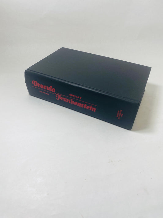 Bram Stoker Dracula & Mary Shelley Frankenstein Vintage Book one volume circa 1953 collector gift Gothic gift emo goth.