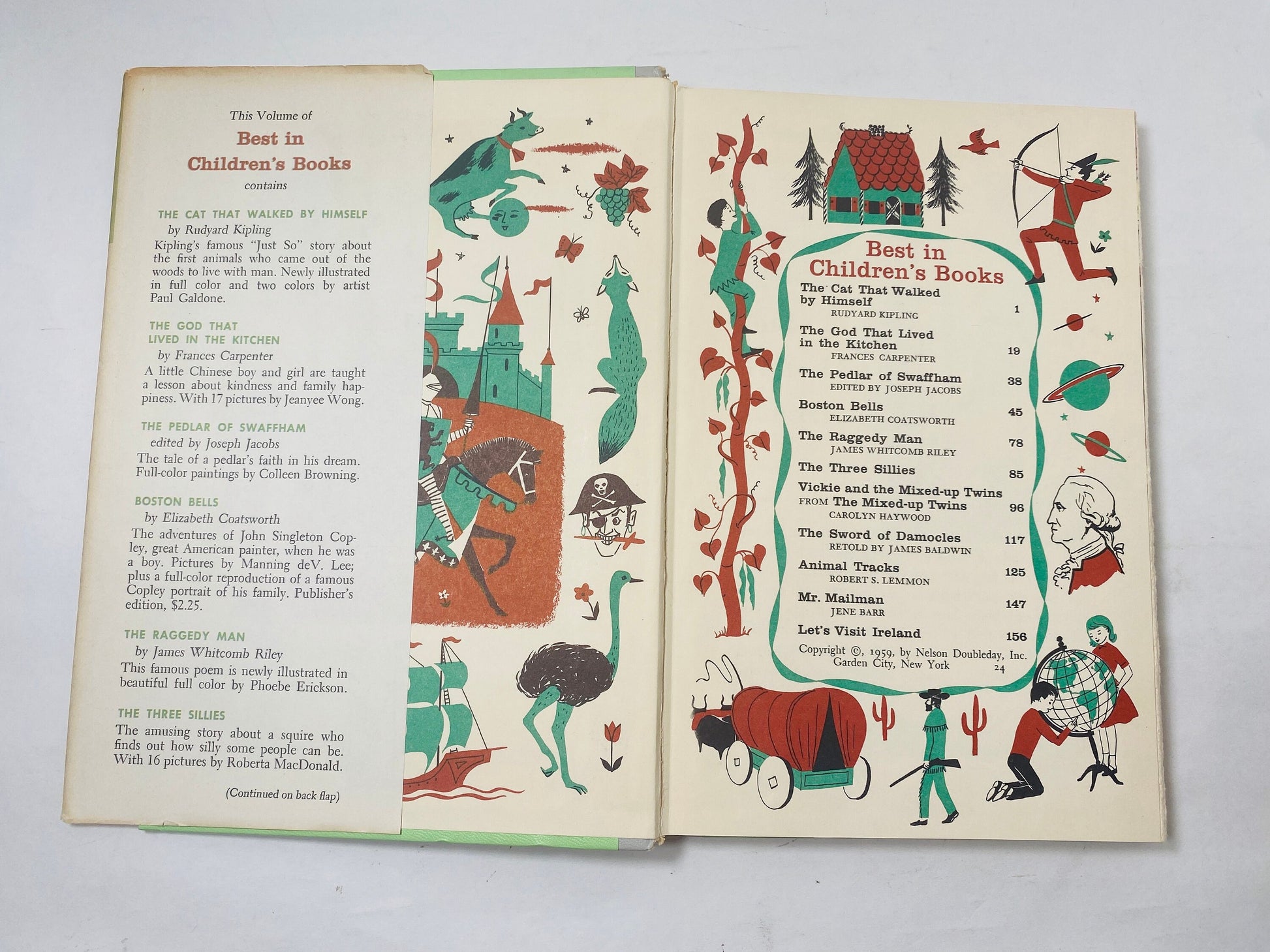 Best in Children's Books vintage volume 24 circa 1959 Boston Bells, The Cat That Walked by Himself, word of Damocles