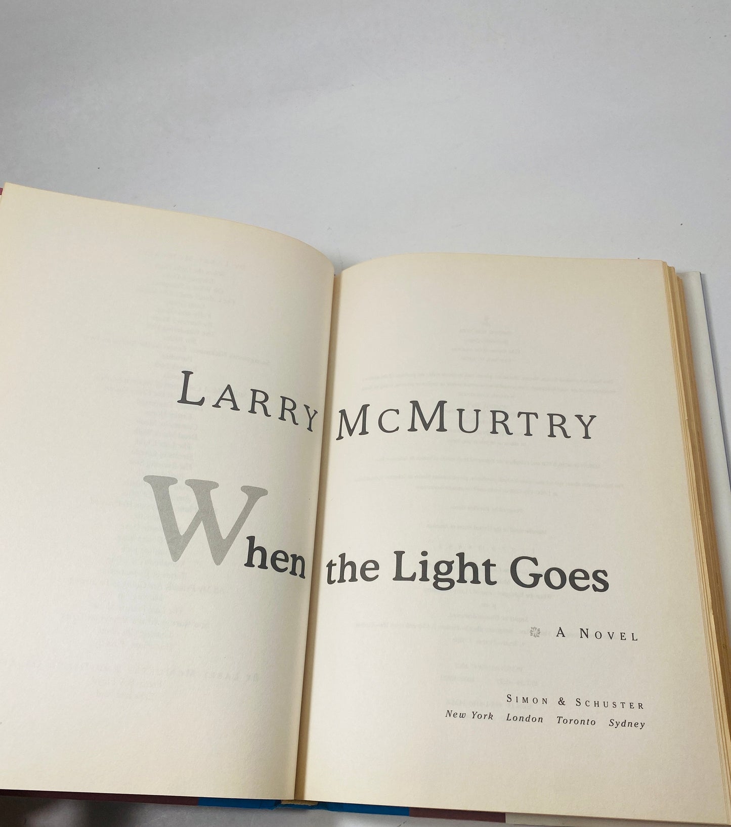 When the Light Goes by Larry McMurtry Vintage FIRST EDITION book Pulitzer Prize author Western Texas Ranger home decor