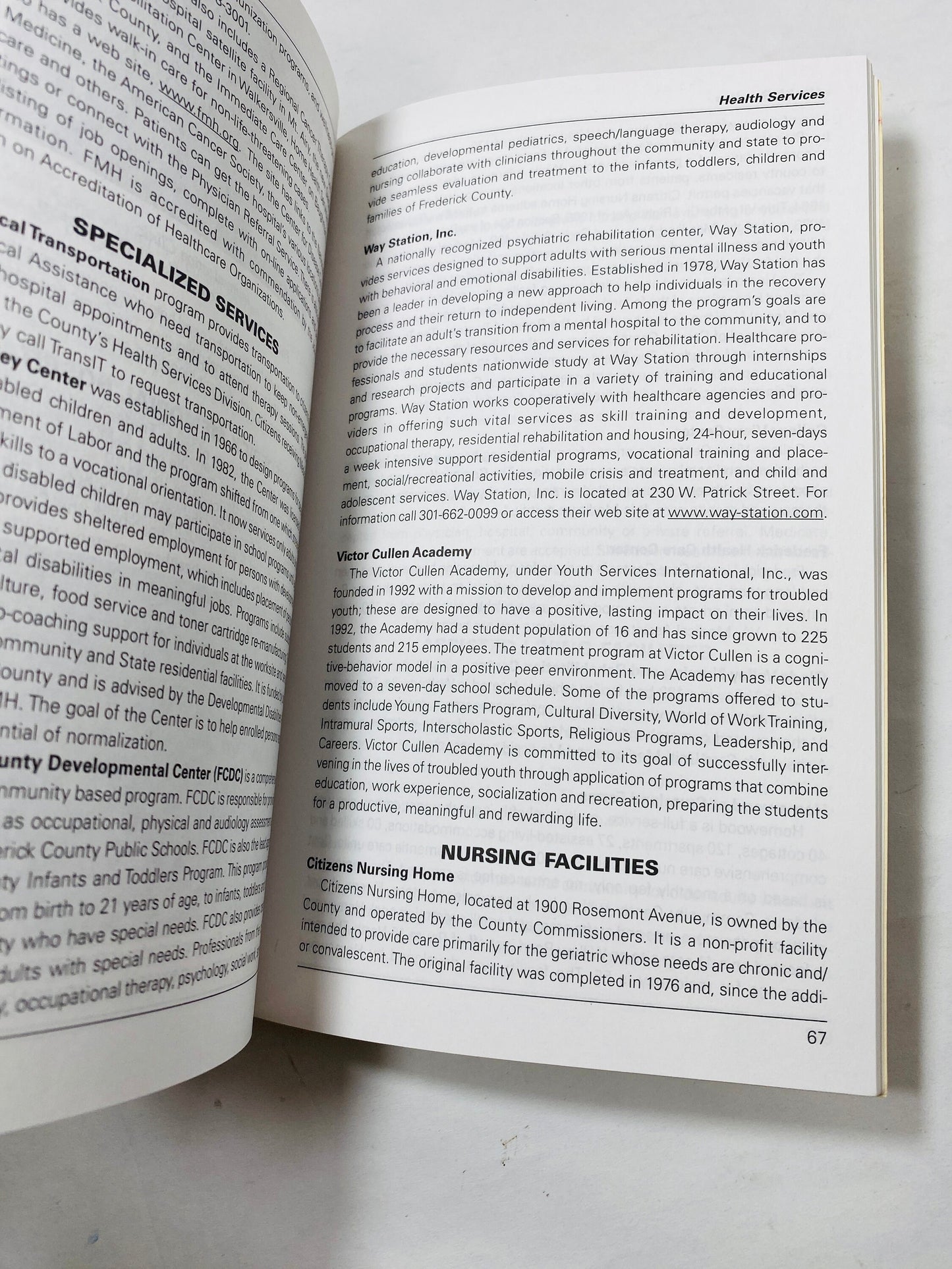 2000 Frederick Maryland county administration and services handbook by the League of Women Voters with covered bridge illustration on cover