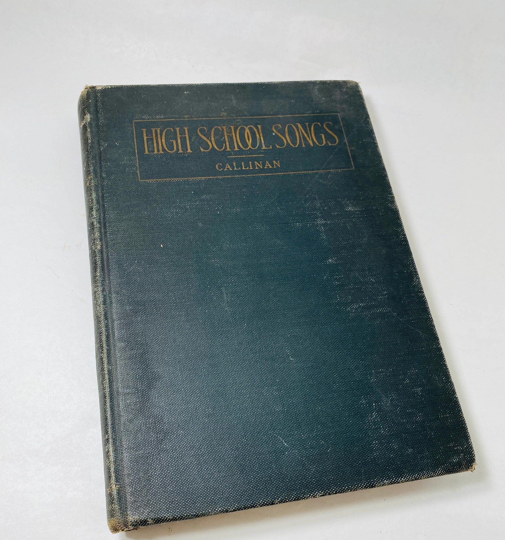 Vintage 1917 Songbook High School Songs & History of Music by Callinan music book prop decor staging